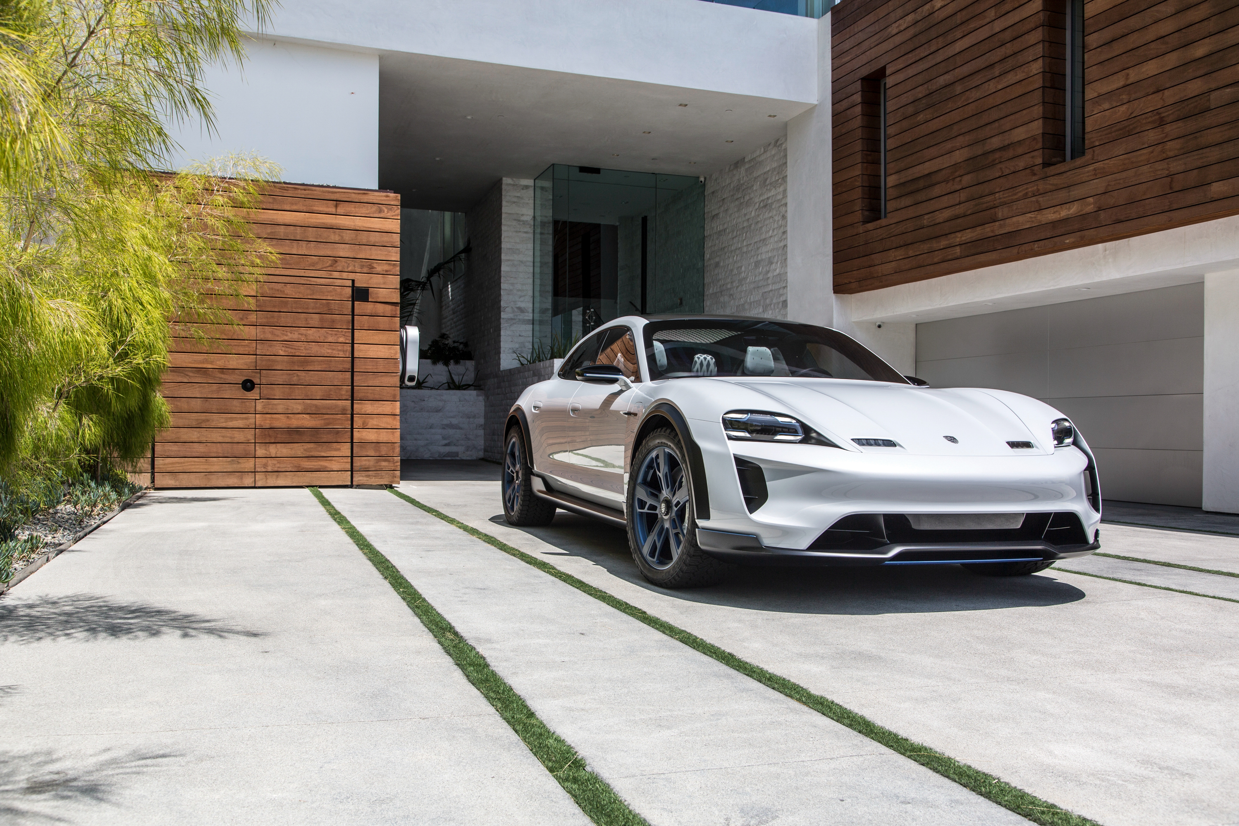 White Porsche Mission E Cross Turismo 4K HD Wallpaper
