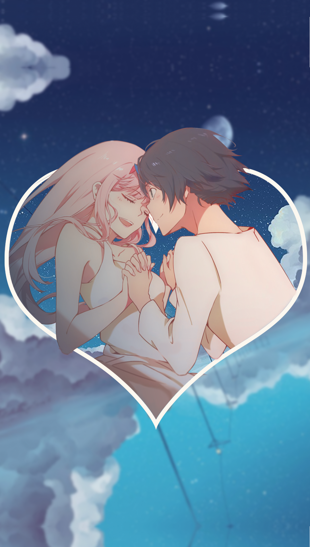 Zero Two and Hiro from Darling in the FranXX HD Phone Wallpaper