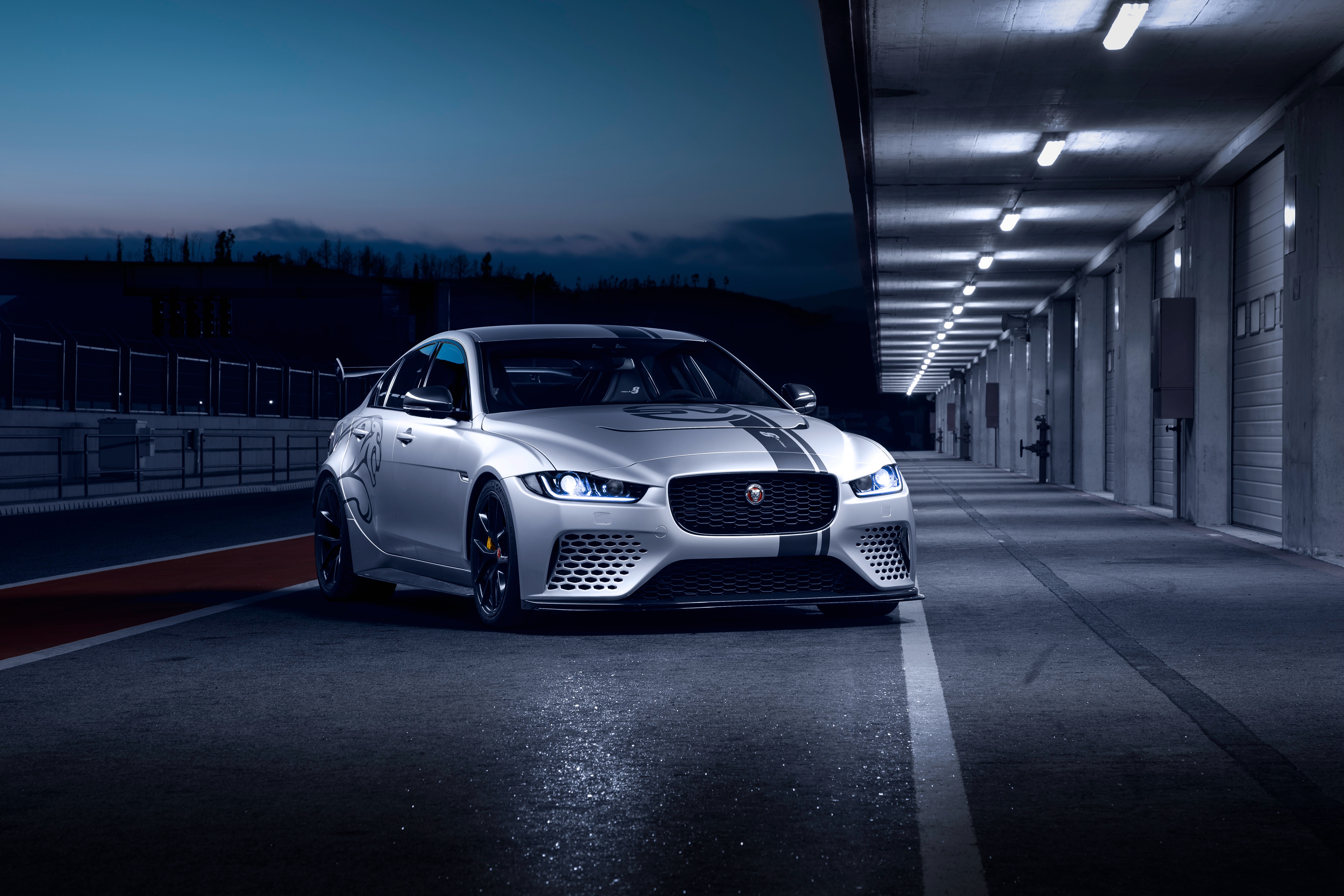 2018 Jaguar XE SV Project 8 on track HD Wallpaper