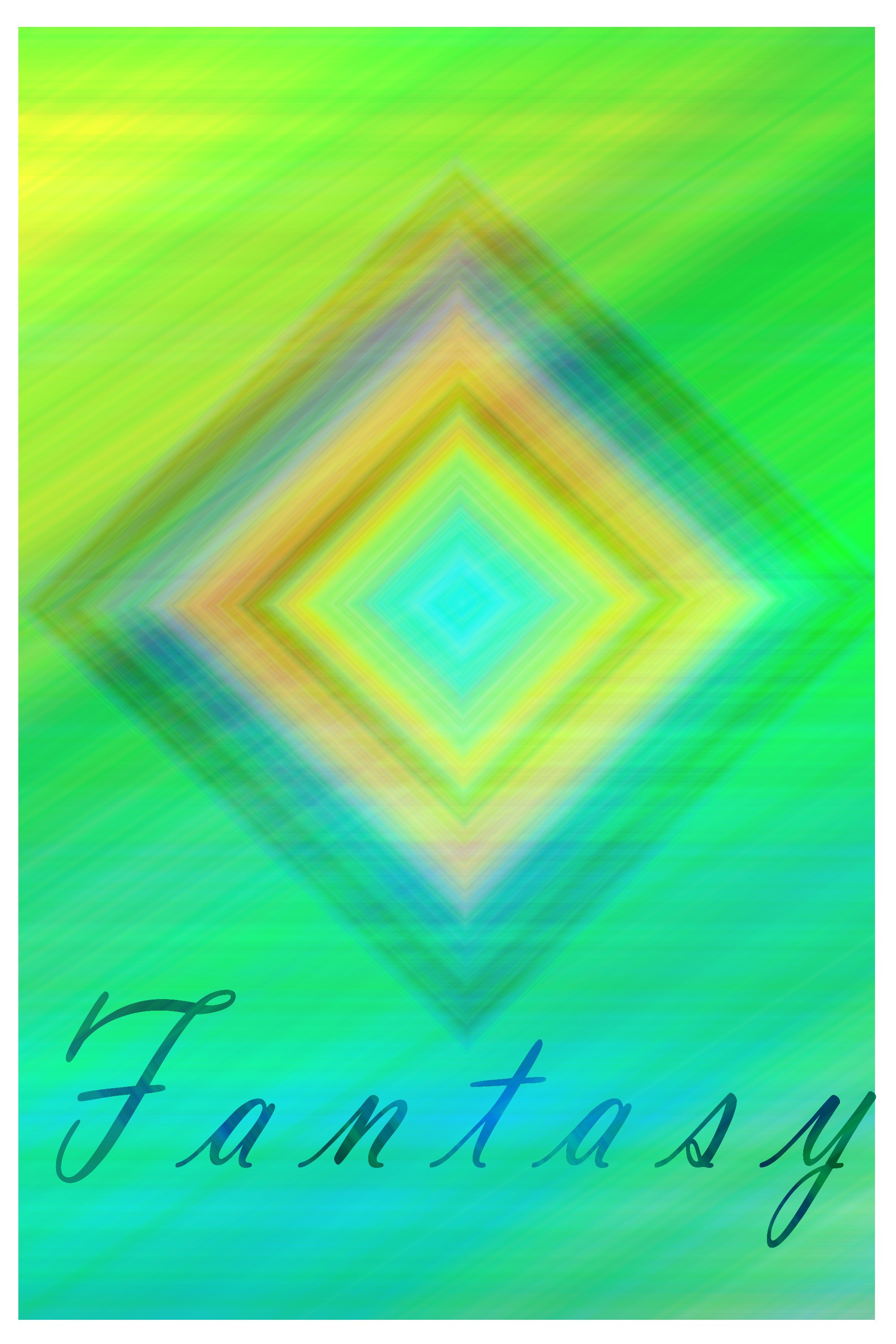 Fantasy art with green and yellow diamond HD Phone Wallpaper