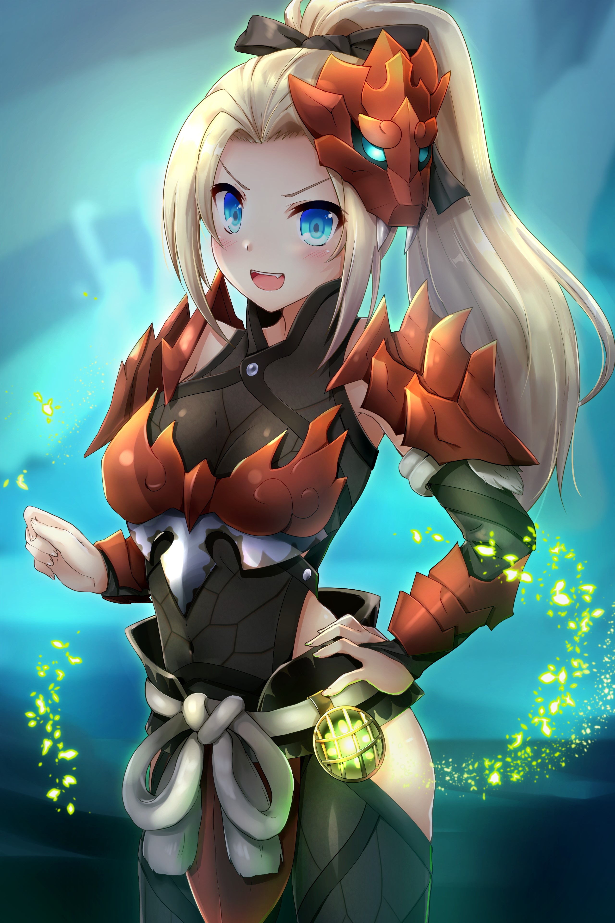 Girl from Monster Hunter: World with dragon armor HD Phone Wallpaper