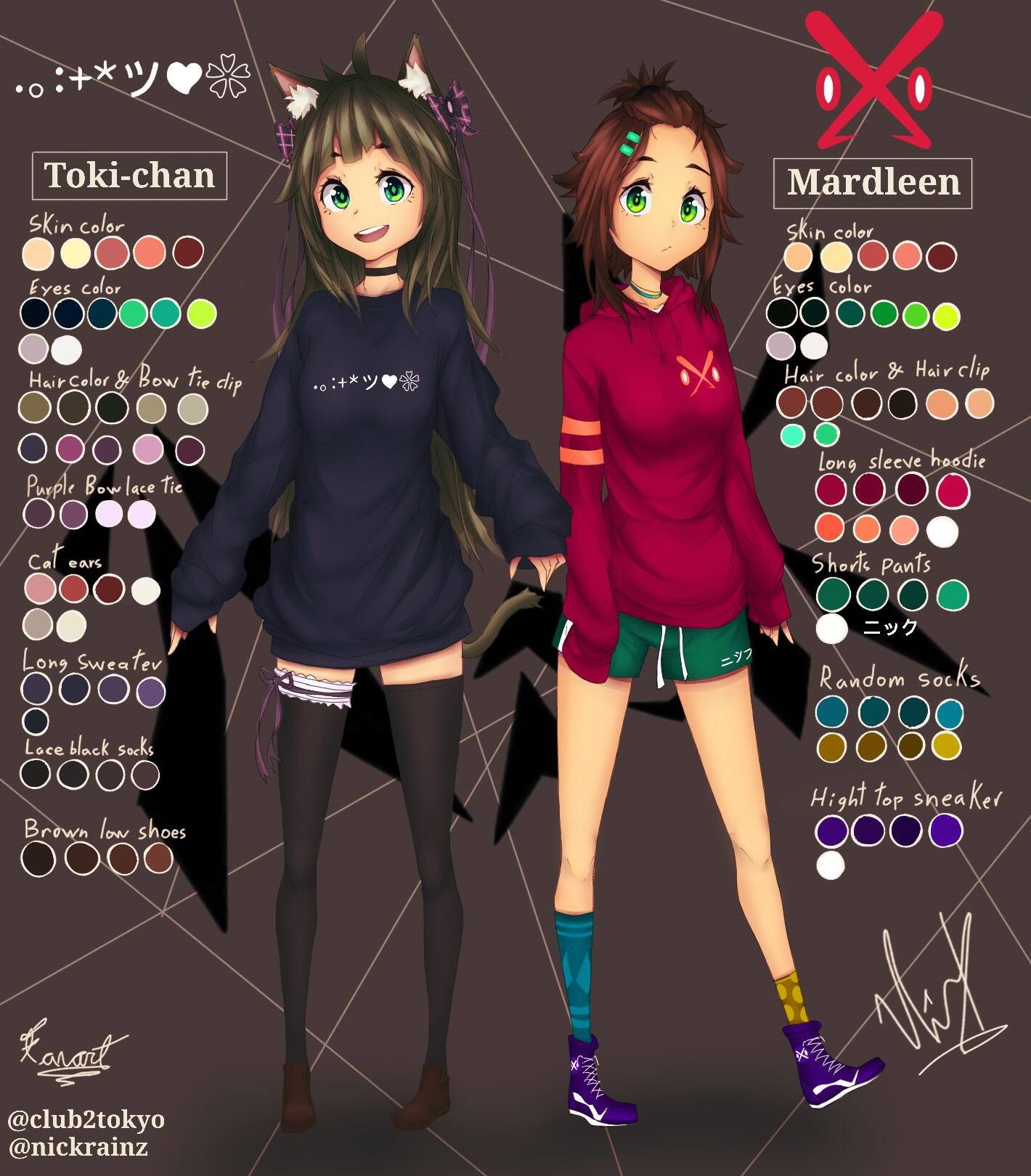 Toki-chan and Mardleen original anime characters HD Phone Wallpaper