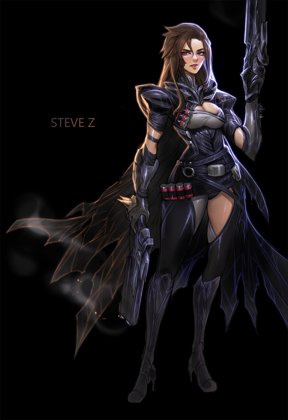 Steve Z genderswapped Reaper from Overwatch HD Phone Wallpaper