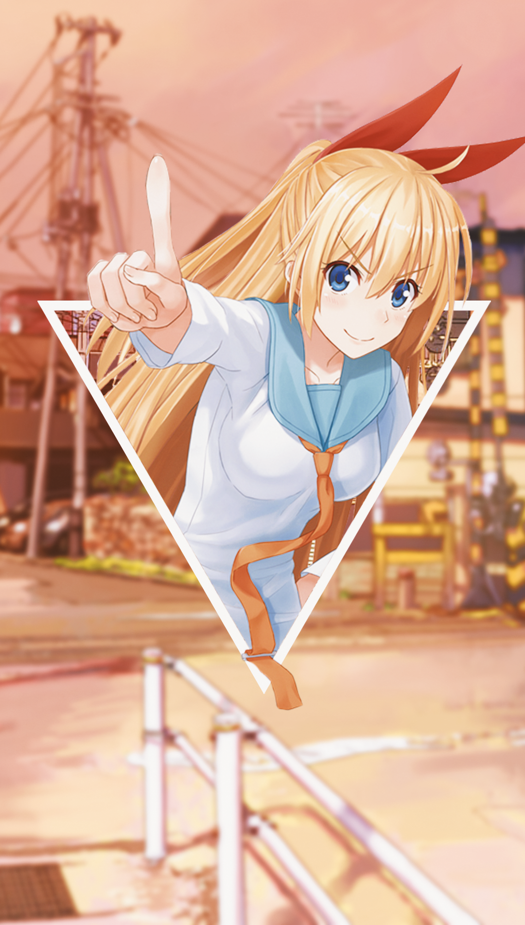 Kirisaki Chitoge from Nisekoi pointing finger HD Phone Wallpaper