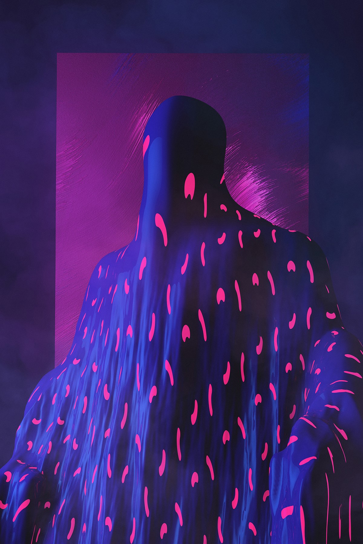 Dark creature covered in pink spots HD Phone Wallpaper