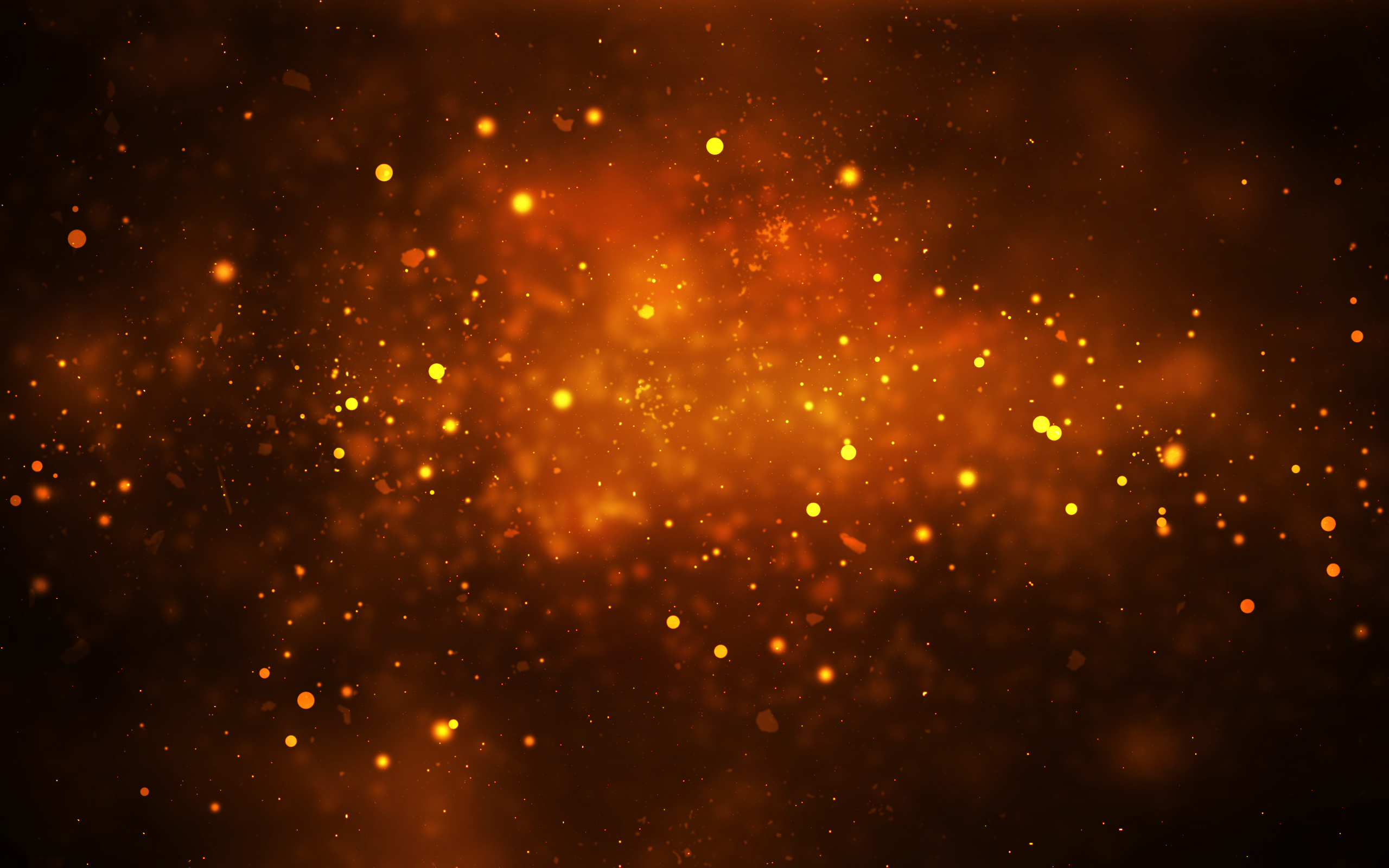 Golden space dust particles in dark background HD Wallpaper
