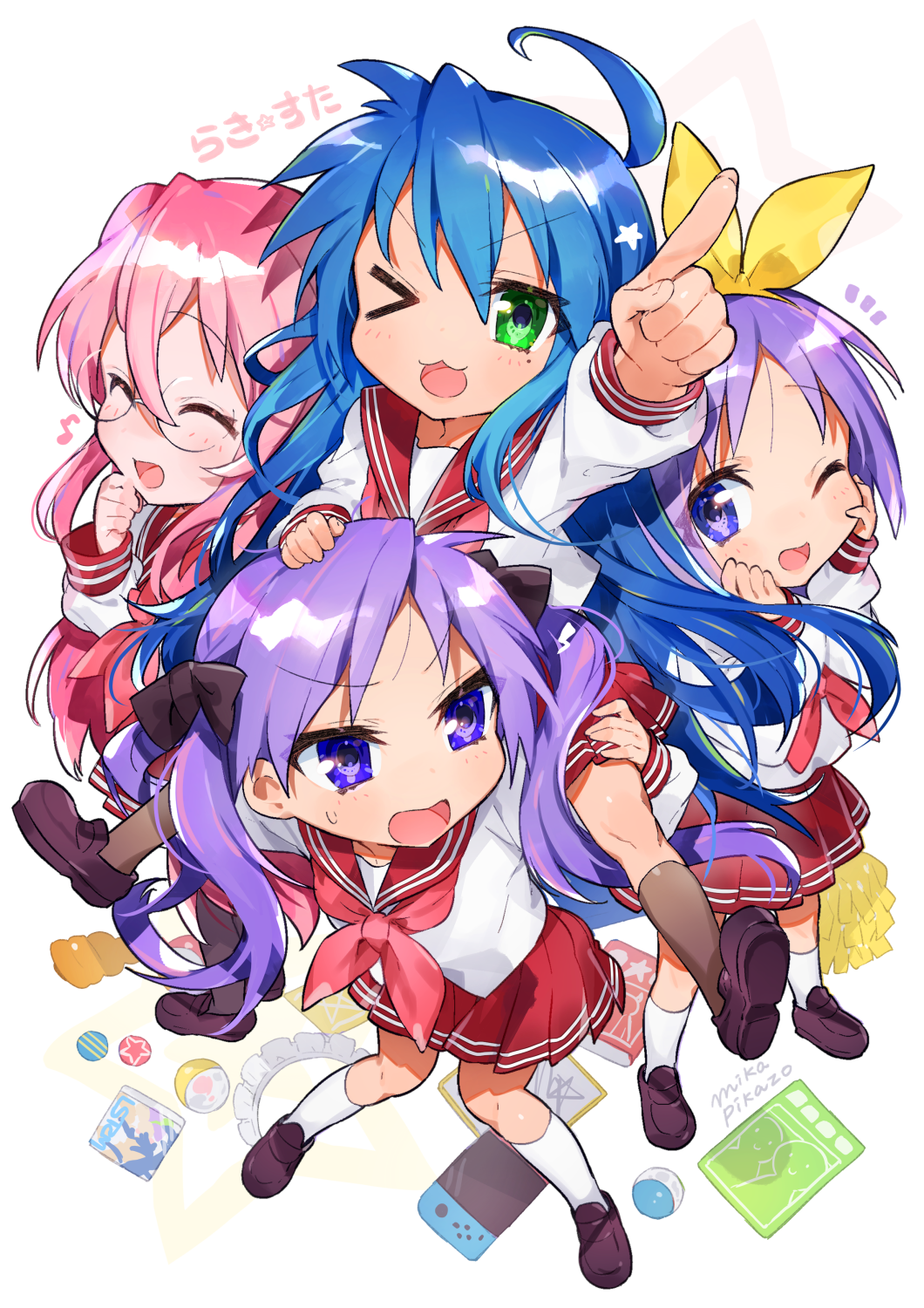 Lucky Star characters by mika pikazo HD Phone Wallpaper