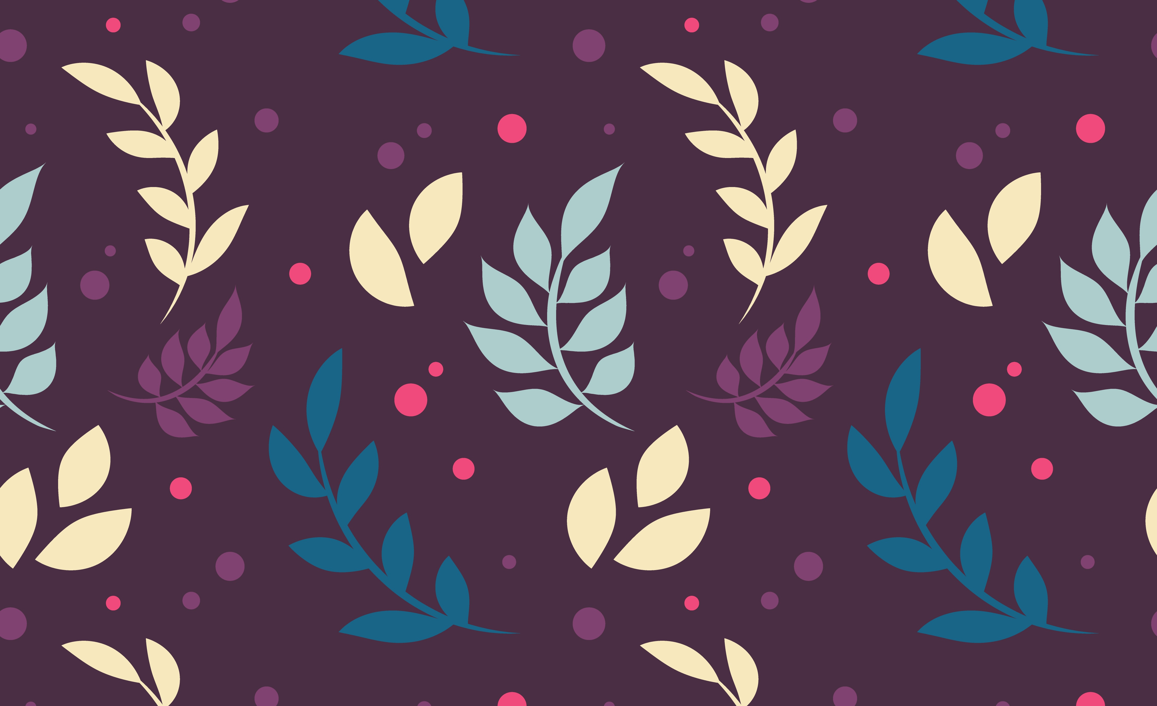 Colorful Leaves Pattern Design HD Wallpaper