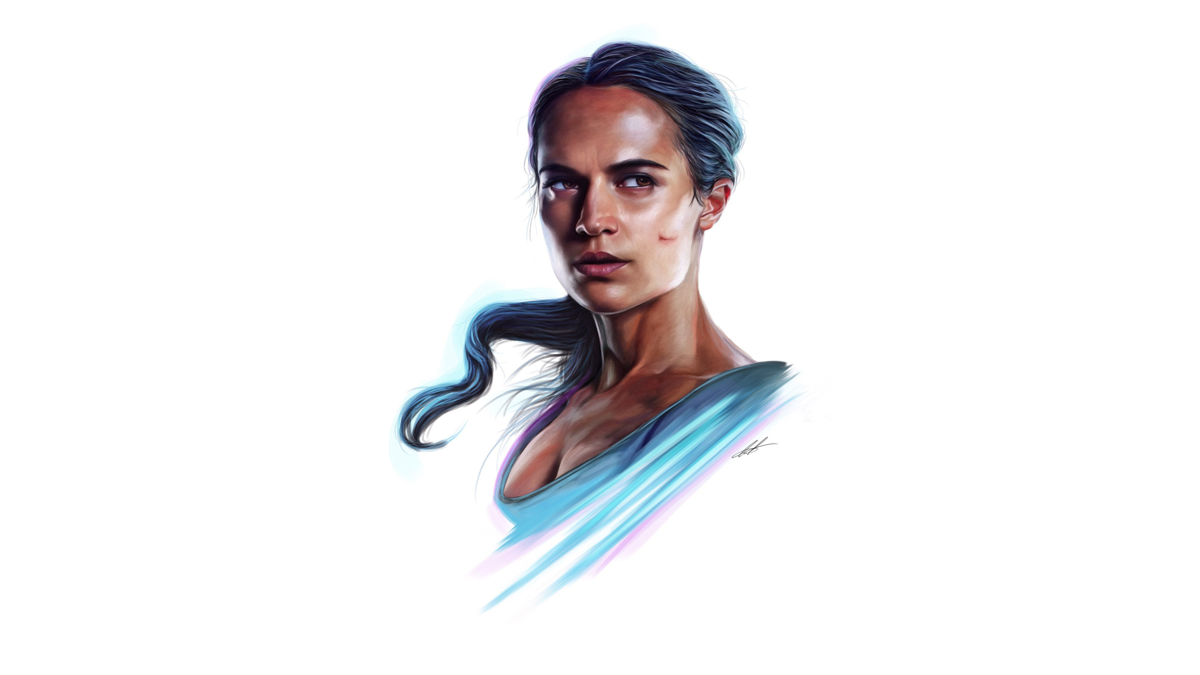 Alicia Vikander as Lara Croft from Tomb Raider 4K Artwork HD Wallpaper