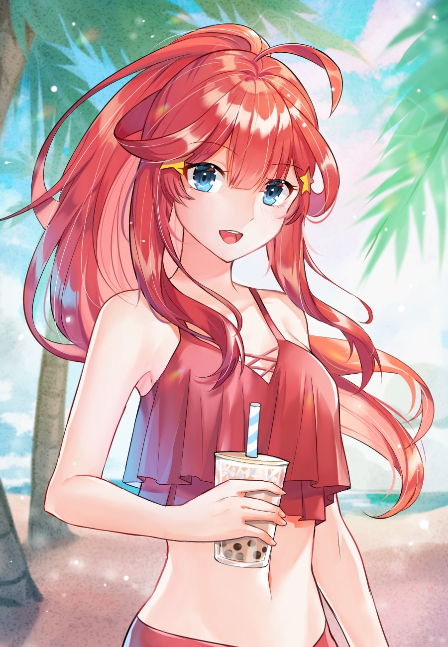 Itsuki Nakano from The Quintessential Quintuplets at the beach HD Phone Wallpaper