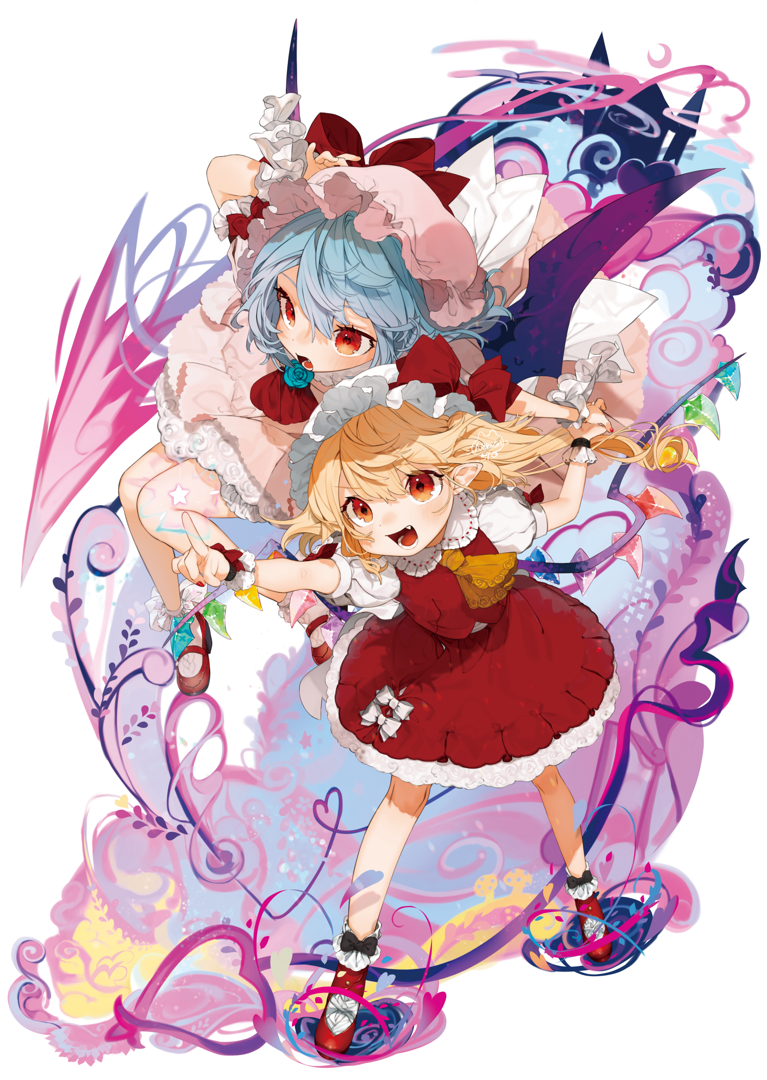 Remilia Scarlet and Flandre Scarlet from Touhou HD Phone Wallpaper