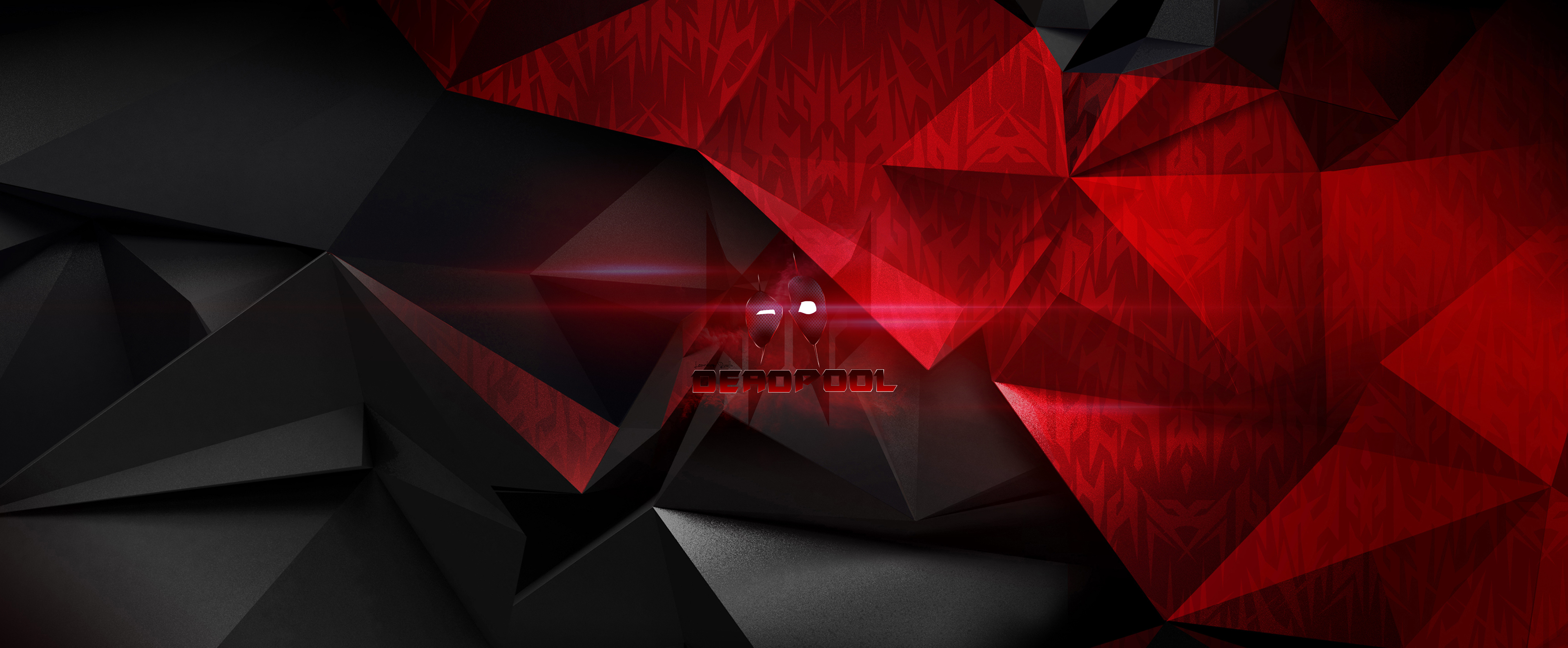 Deadpool abstract geometric artwork HD Wallpaper