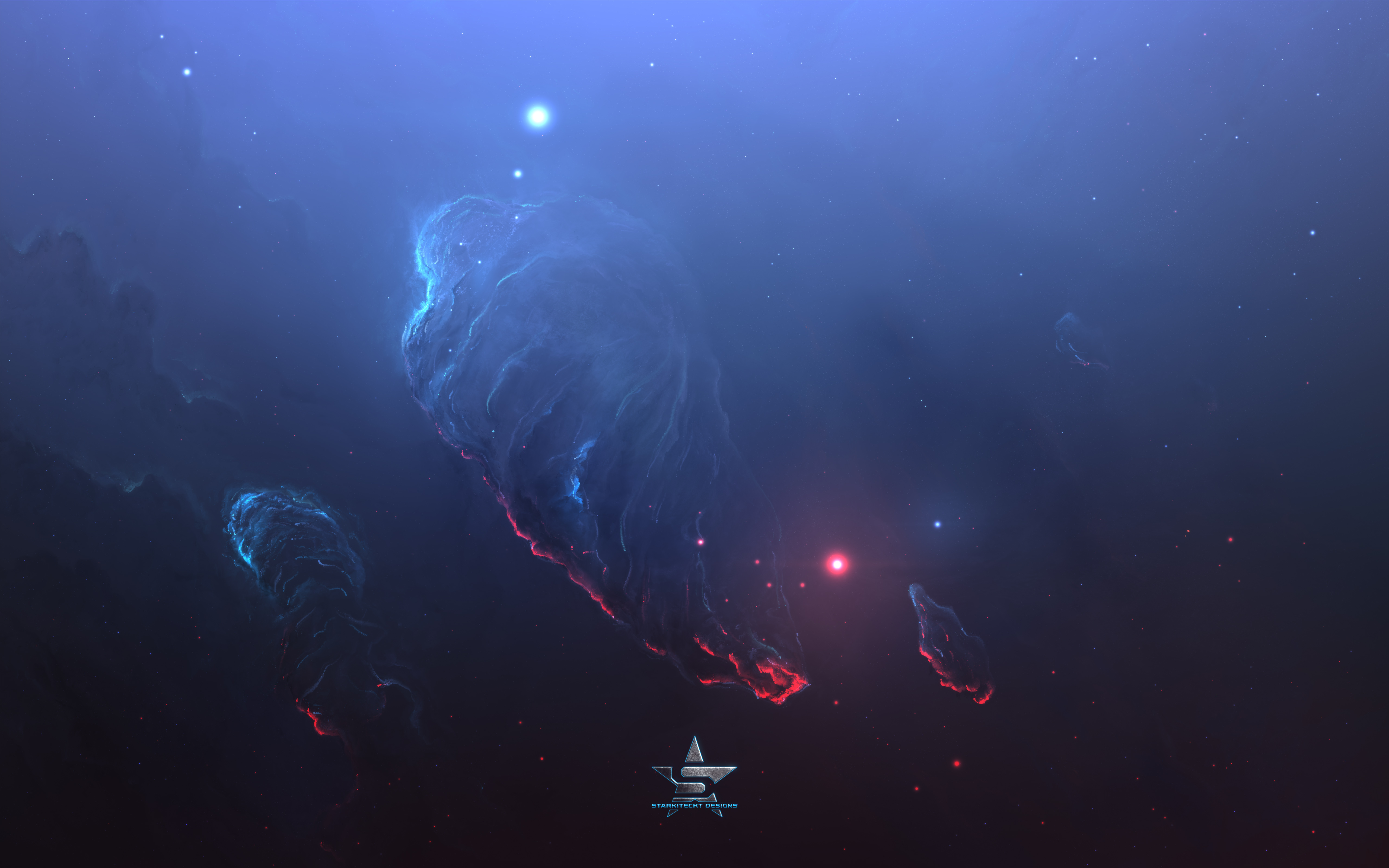 Cosmic nebula with stars and planets HD Wallpaper
