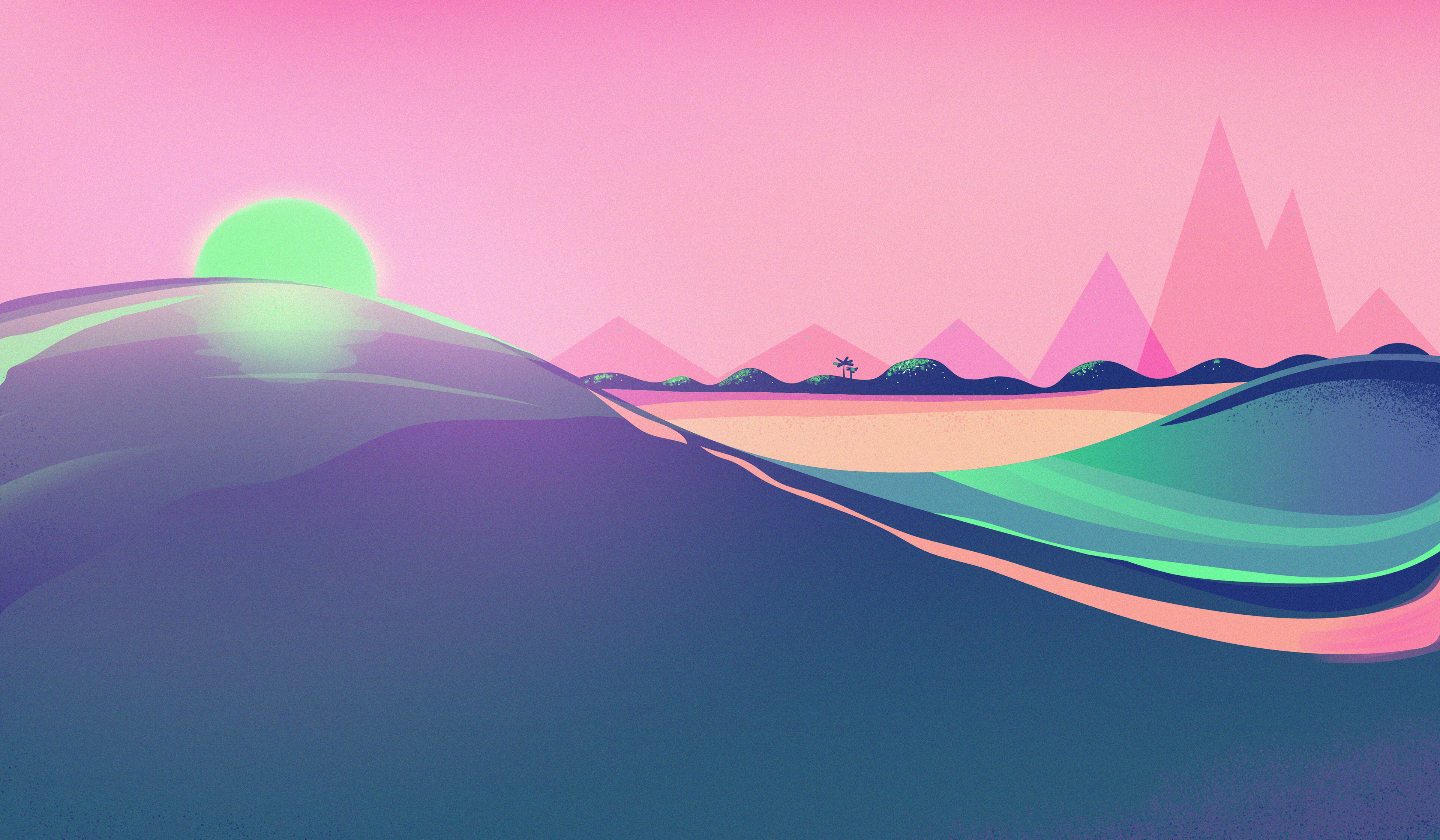 Colorful Sunset Landscape 4K HD Wallpaper
