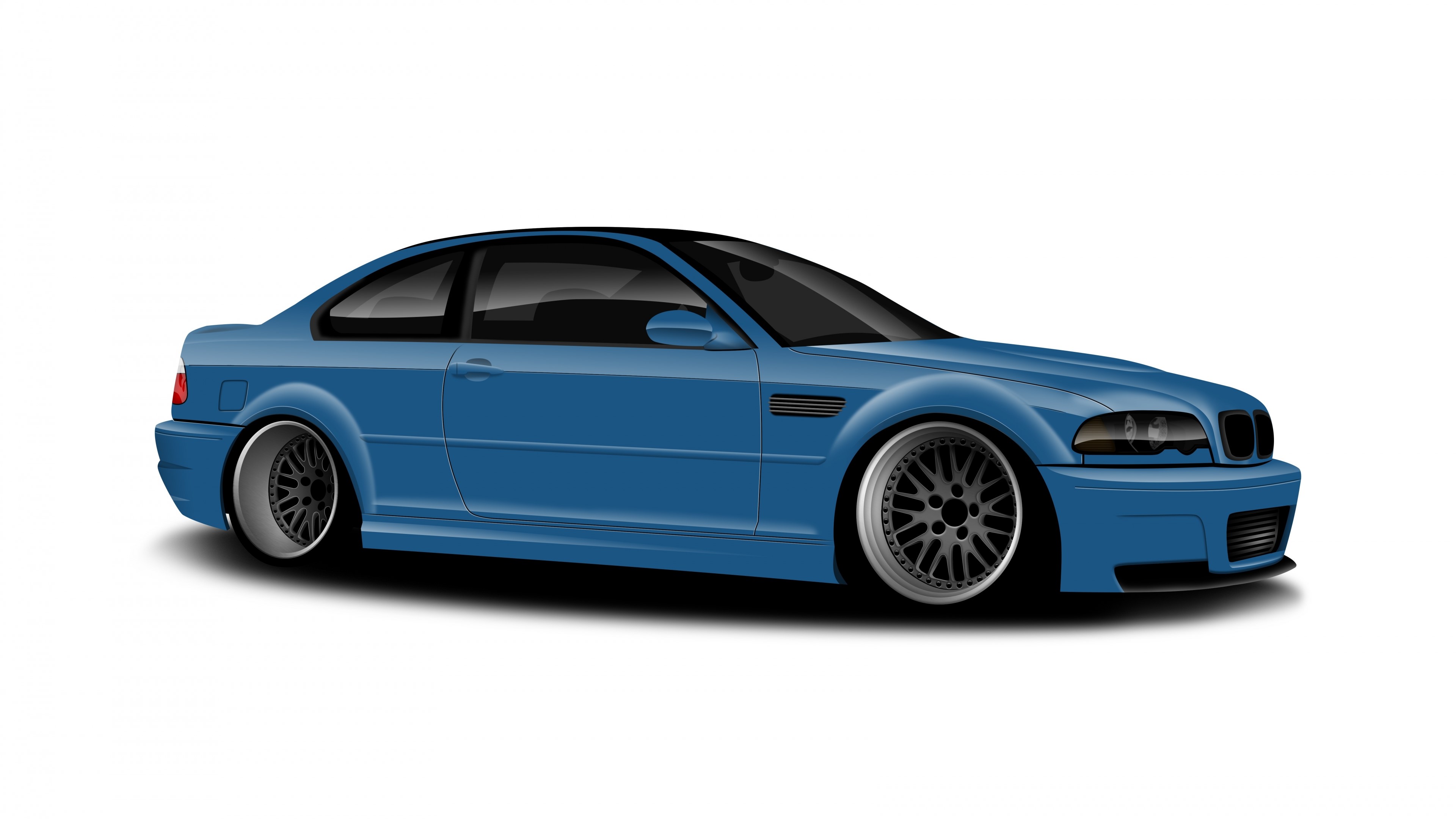 4K Blue BMW E46 Coupe HD Wallpaper