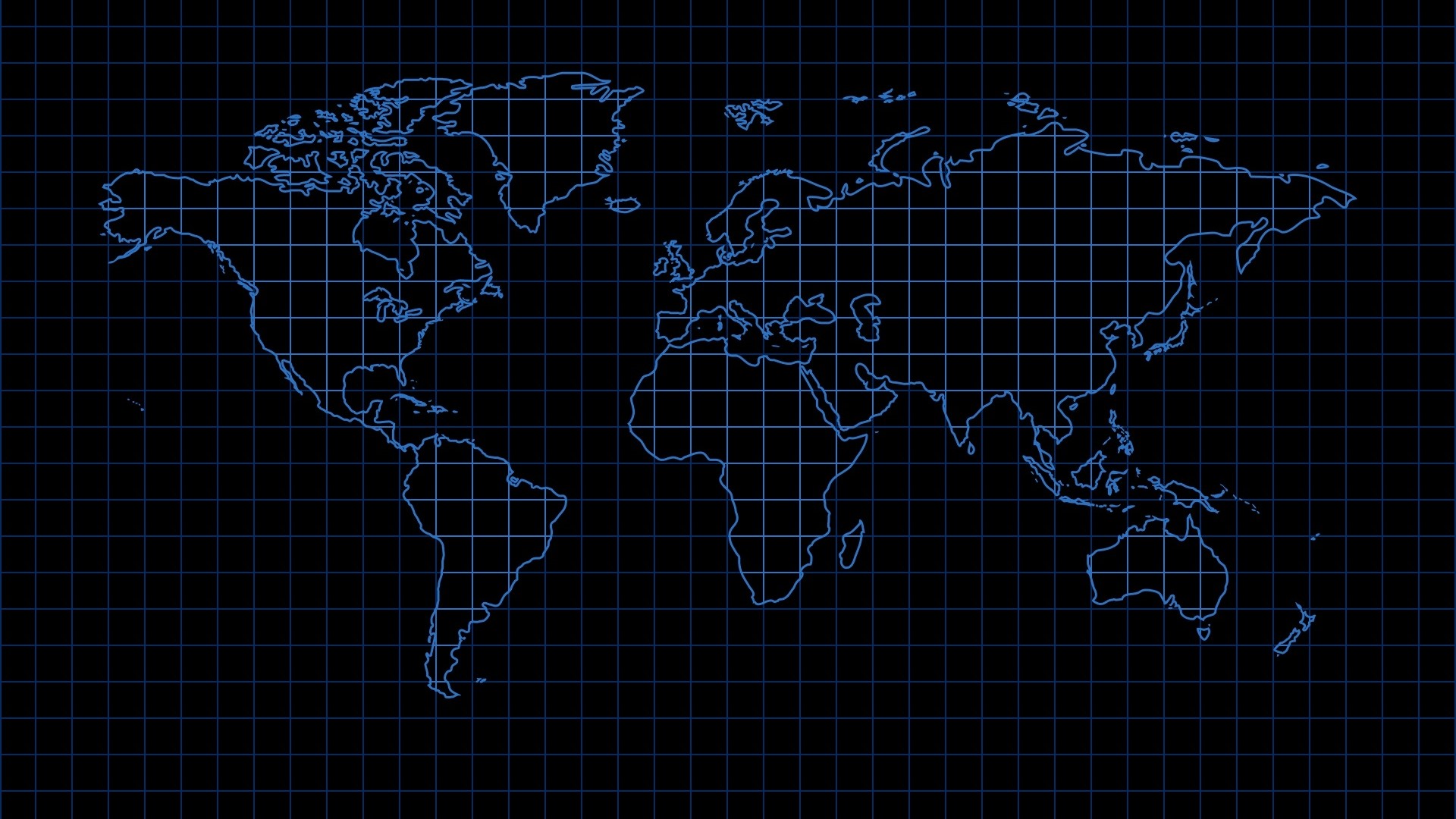 World map with grid on black background HD Wallpaper