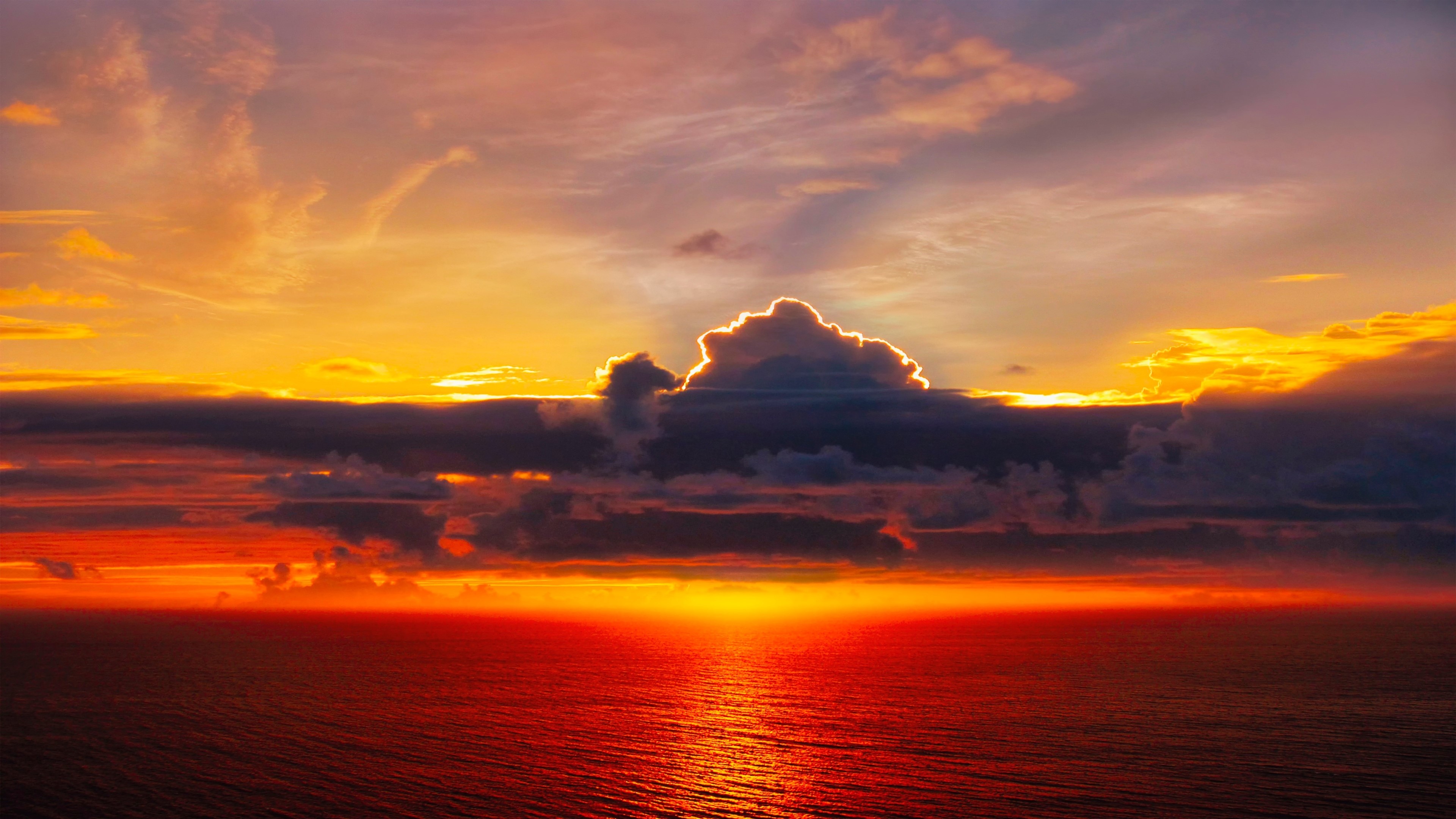 4K Sunset Over the Ocean HD Wallpaper