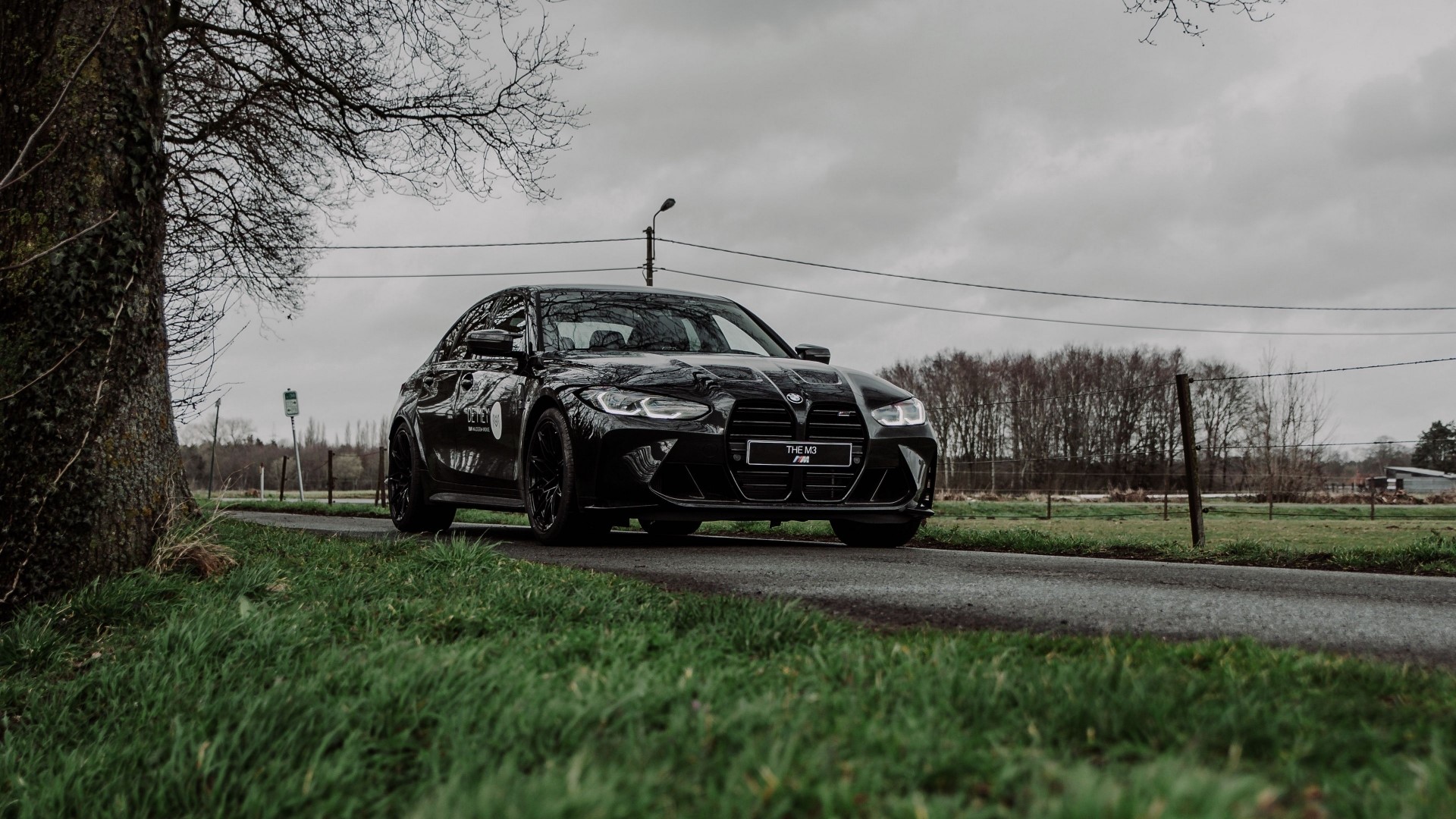 Black BMW M3 on a Road HD Wallpaper