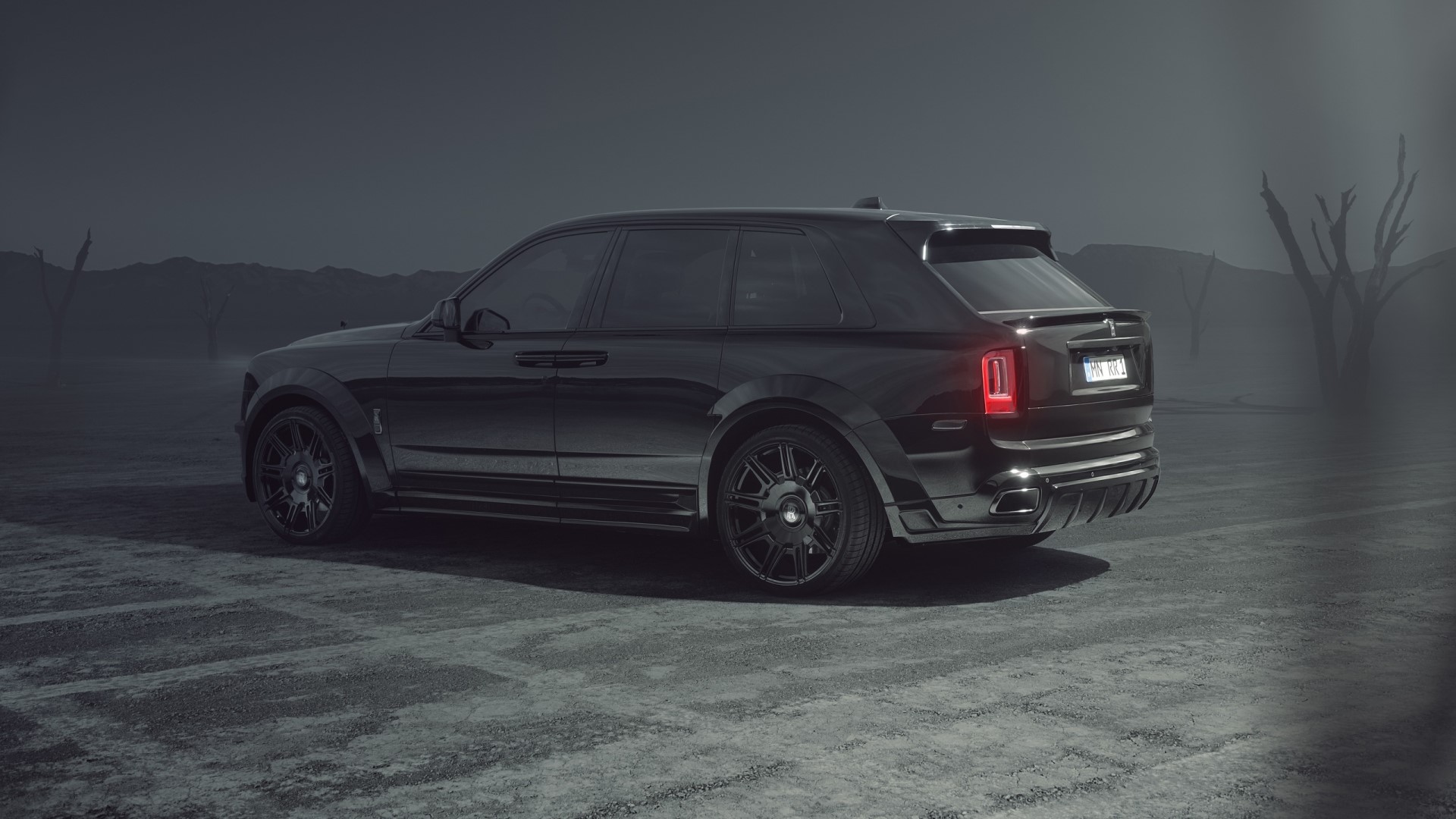 Spofec Rolls Royce Cullinan in a desolate landscape HD Wallpaper