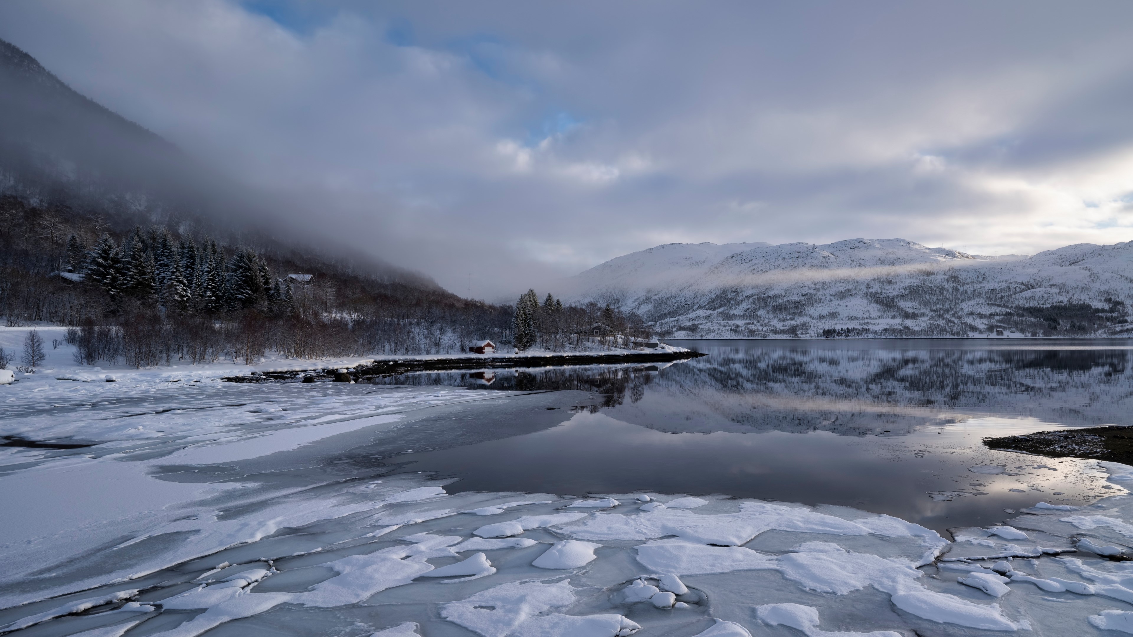 4K Lofoten Islands Winter Landscape HD Wallpaper