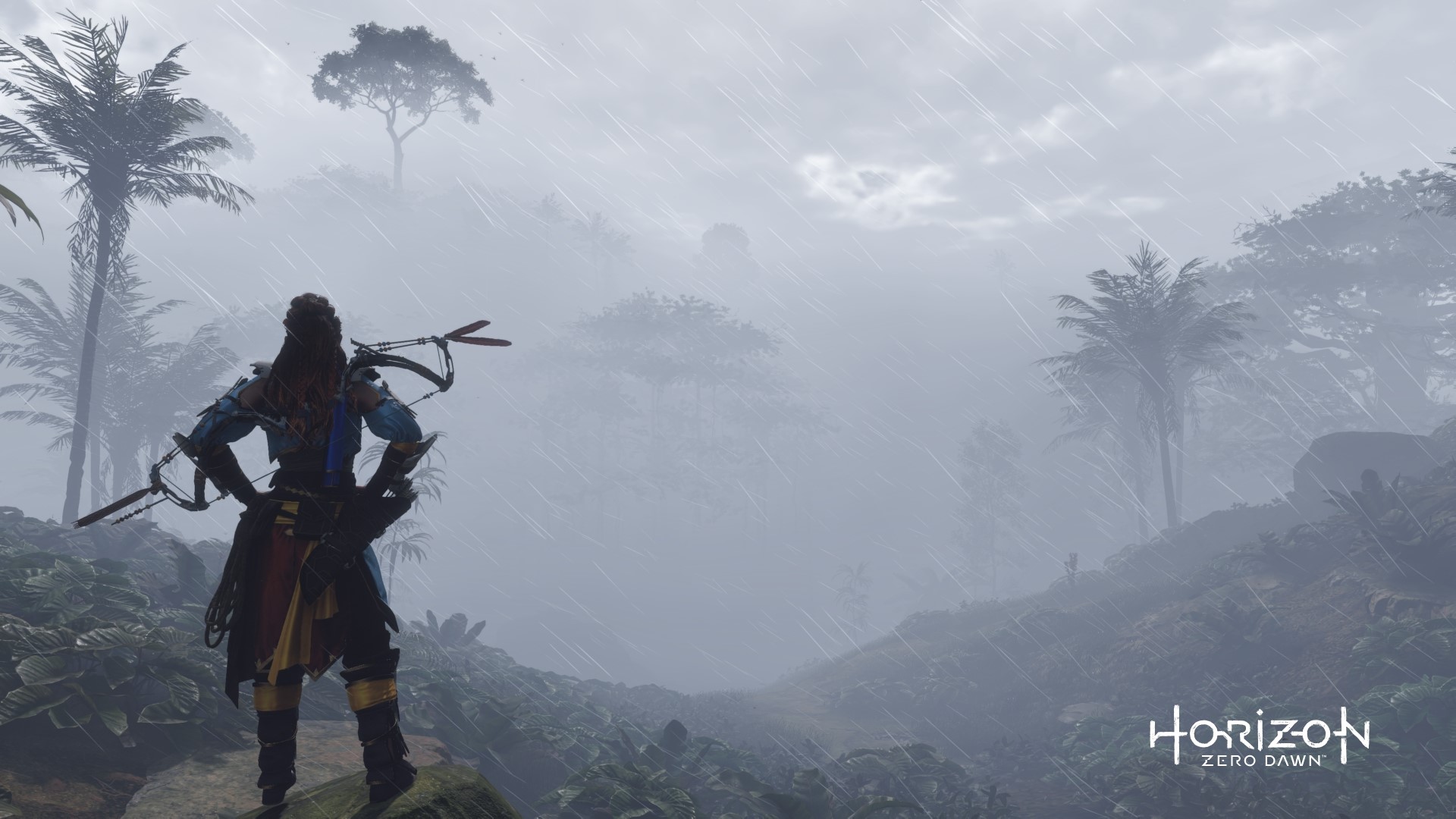 Aloy from Horizon Zero Dawn in the rain HD Wallpaper