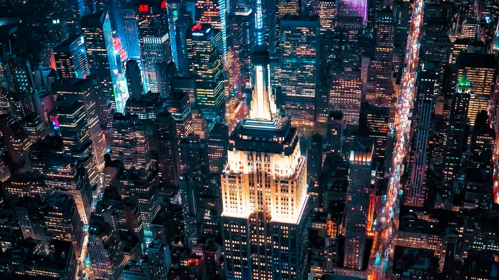 Empire State Building at Night HD Wallpaper