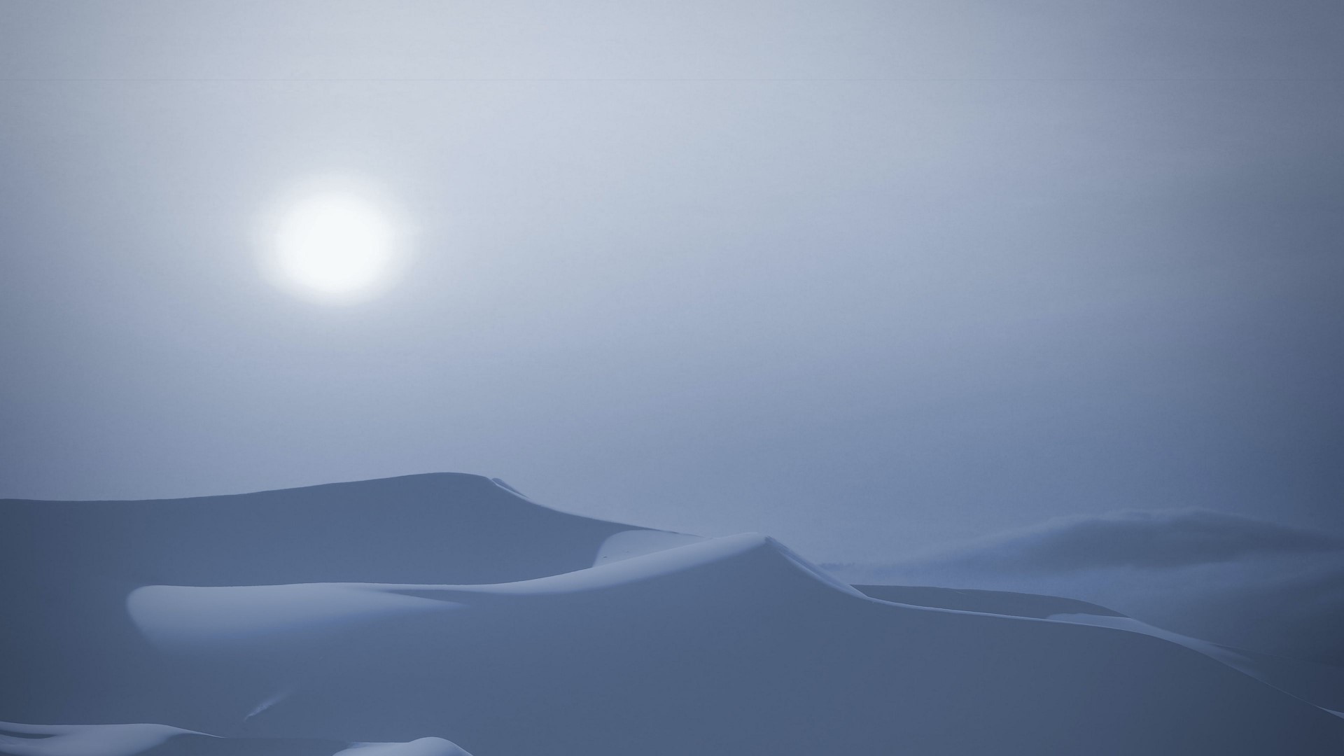 Desert dunes under a hazy sun HD Wallpaper