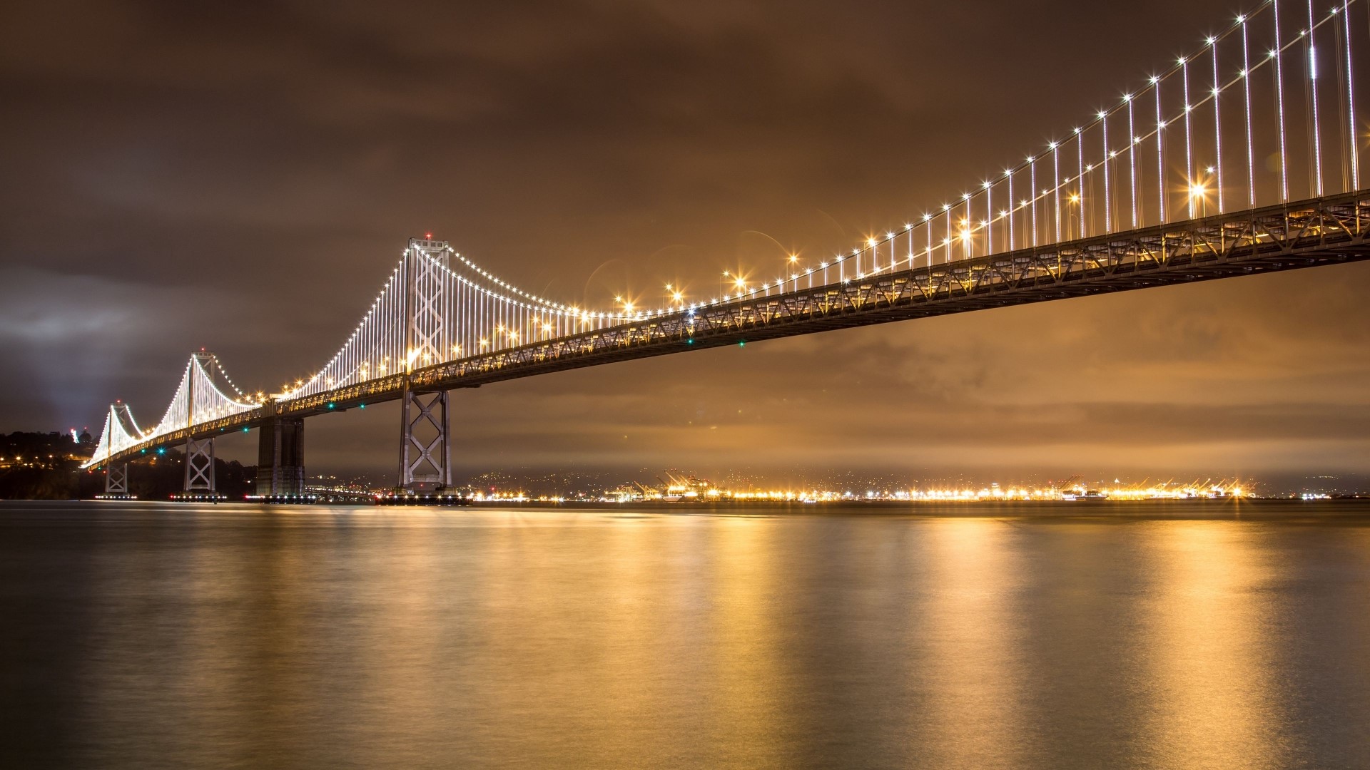 Bay Bridge at Night HD Wallpaper