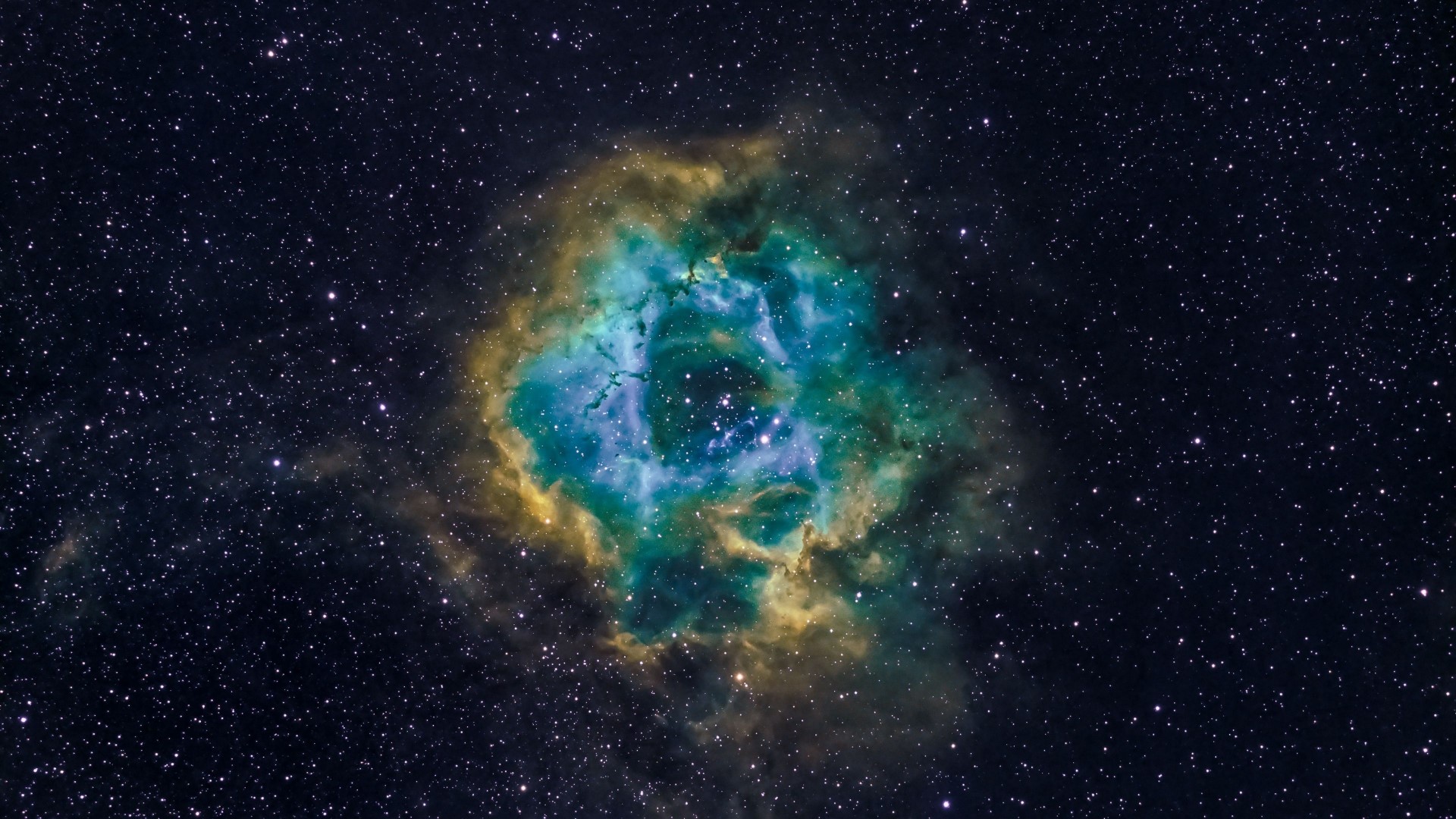 Rosette Nebula in the night sky HD Wallpaper