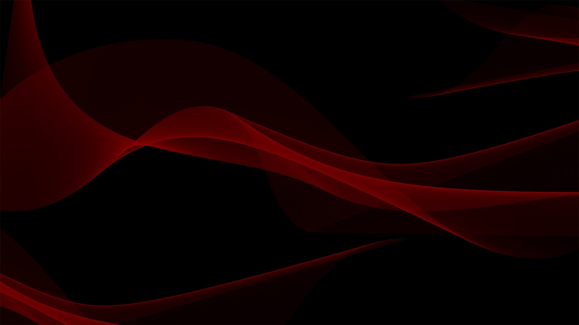 Abstract Red Waves on Black Background HD Wallpaper
