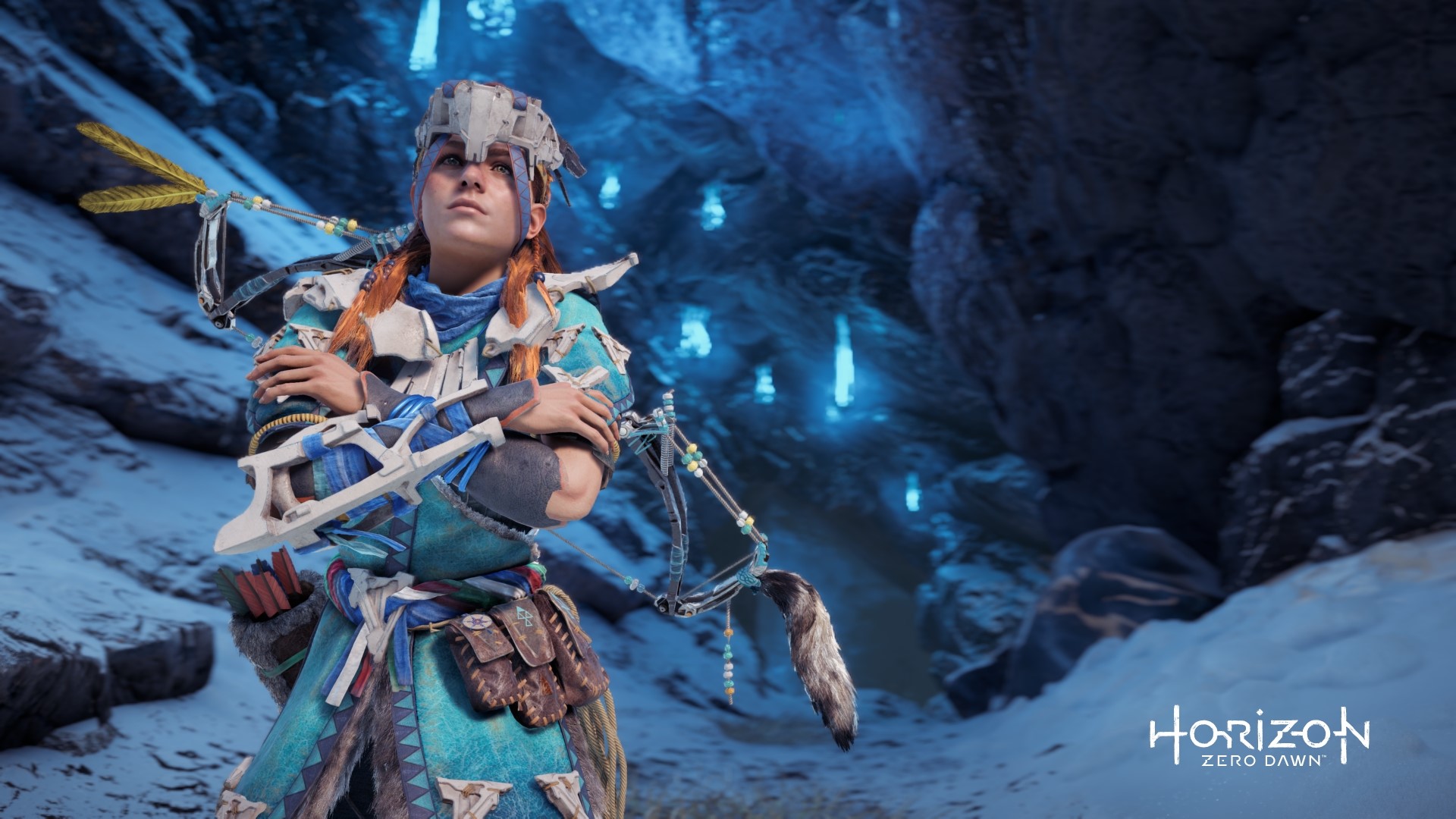 Aloy from Horizon Zero Dawn in a cave HD Wallpaper