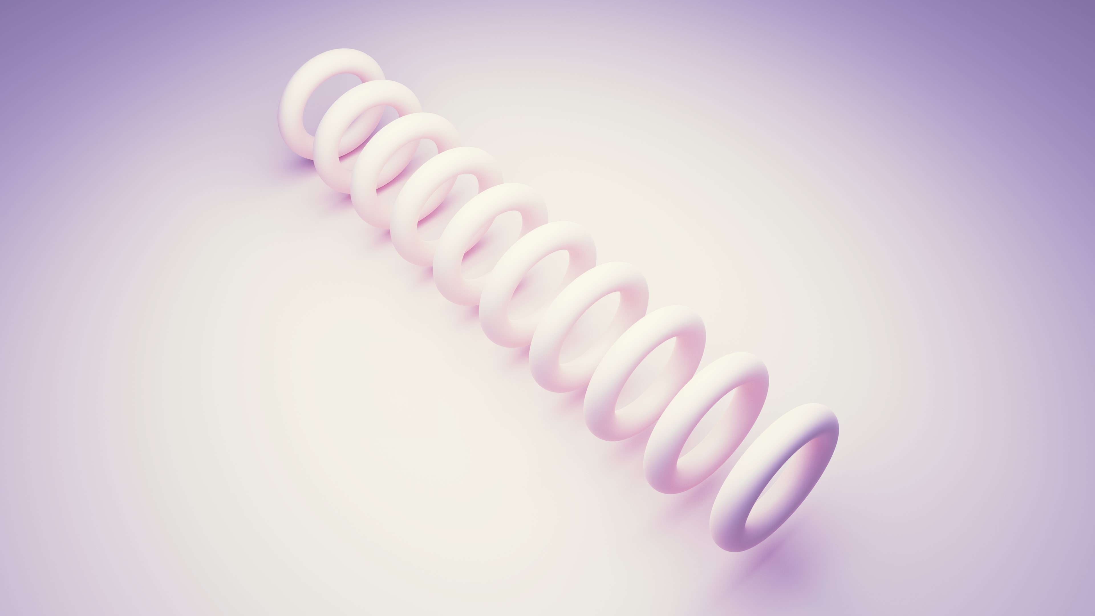 Abstract white rings on a purple gradient background HD Wallpaper