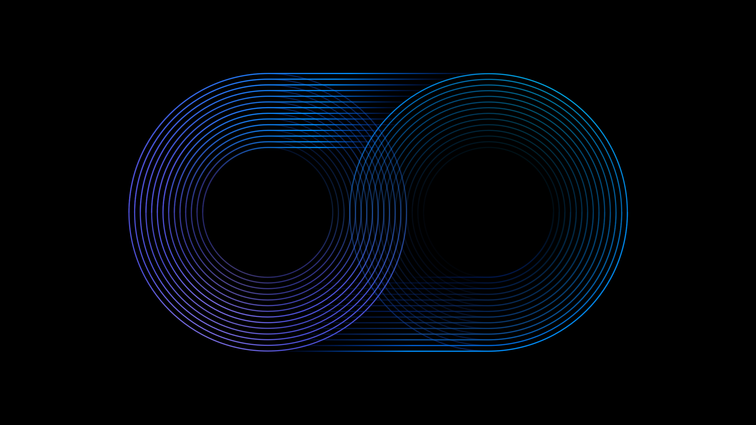 Abstract blue and purple concentric circles on black background HD Wallpaper