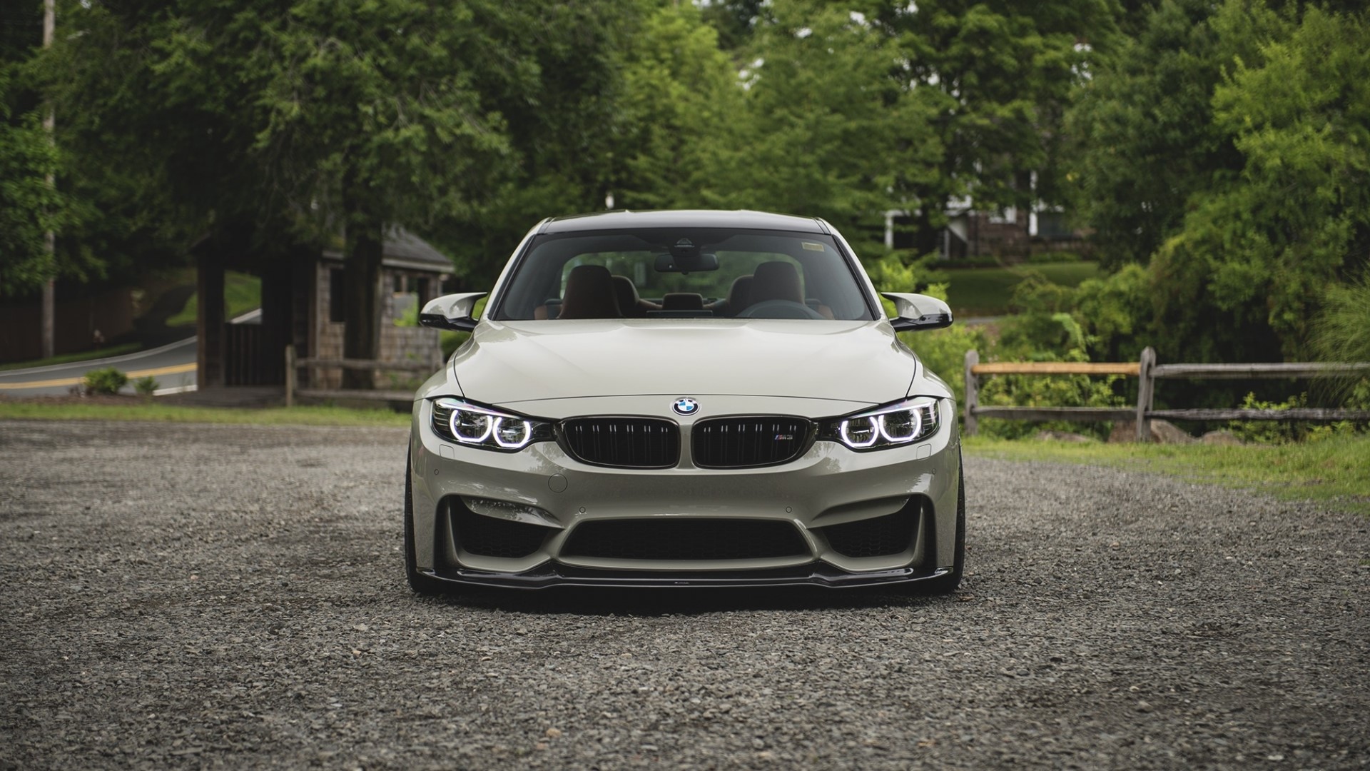 BMW M4 F82 parked on gravel HD Wallpaper