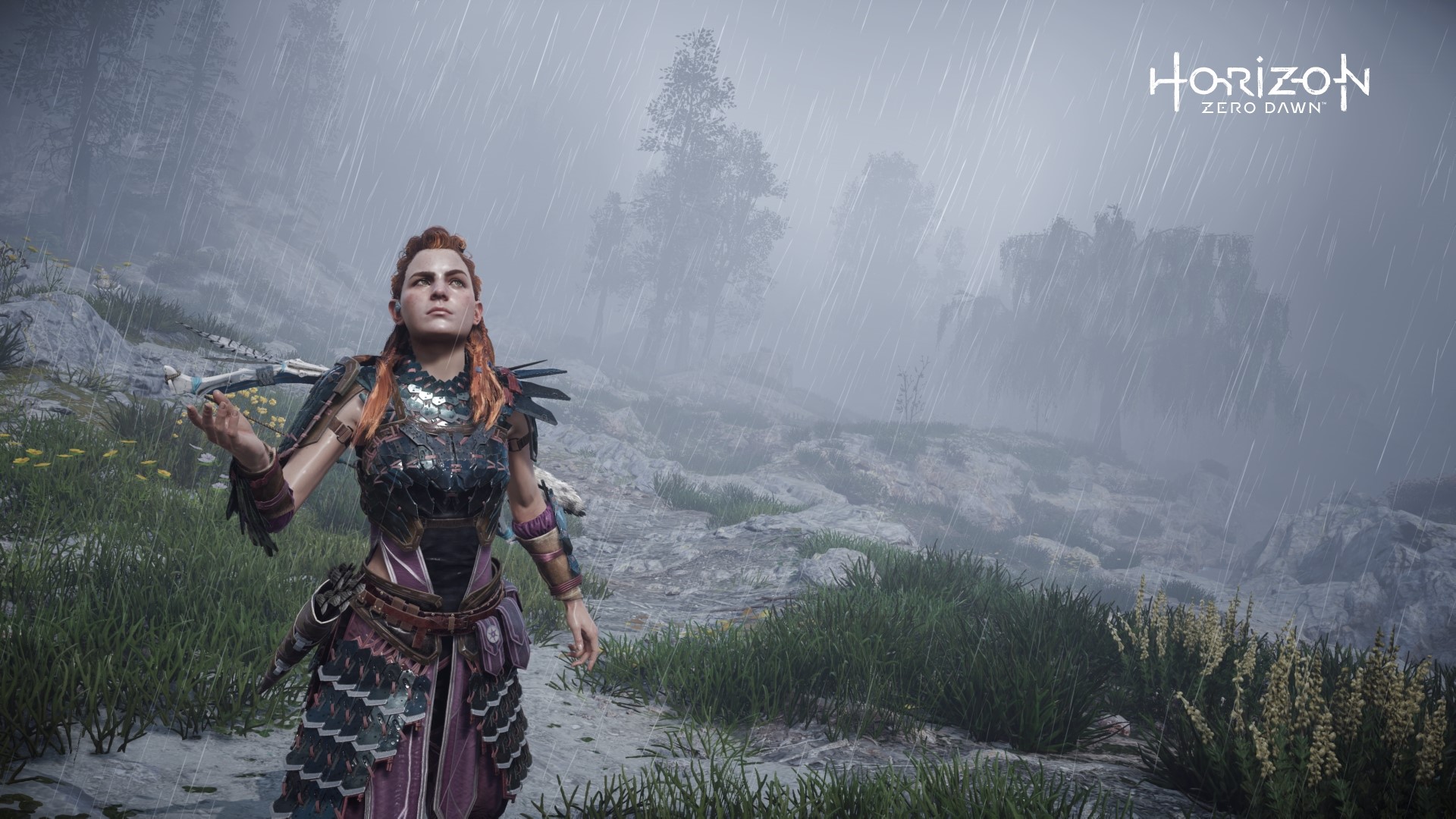 Aloy from Horizon Zero Dawn in the rain HD Wallpaper