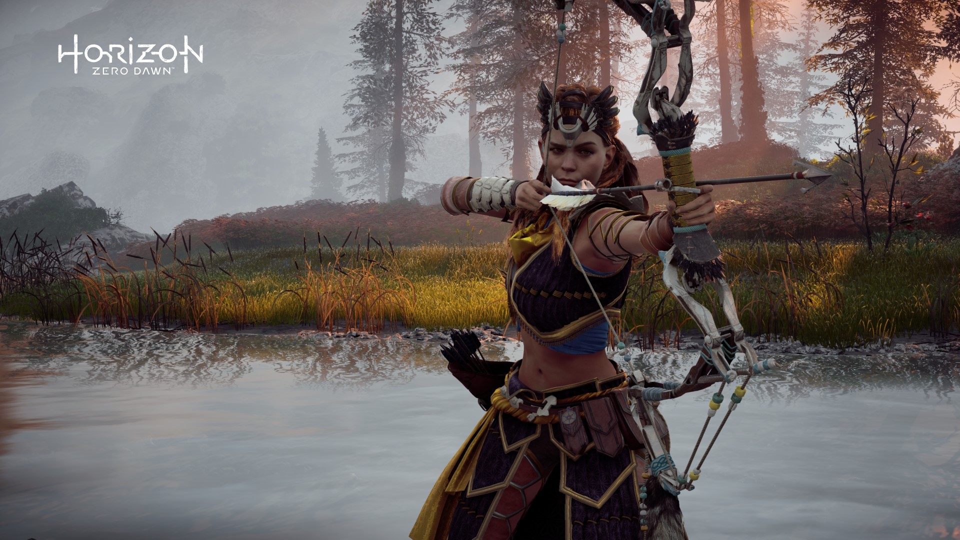 Aloy from Horizon Zero Dawn with a bow HD Wallpaper
