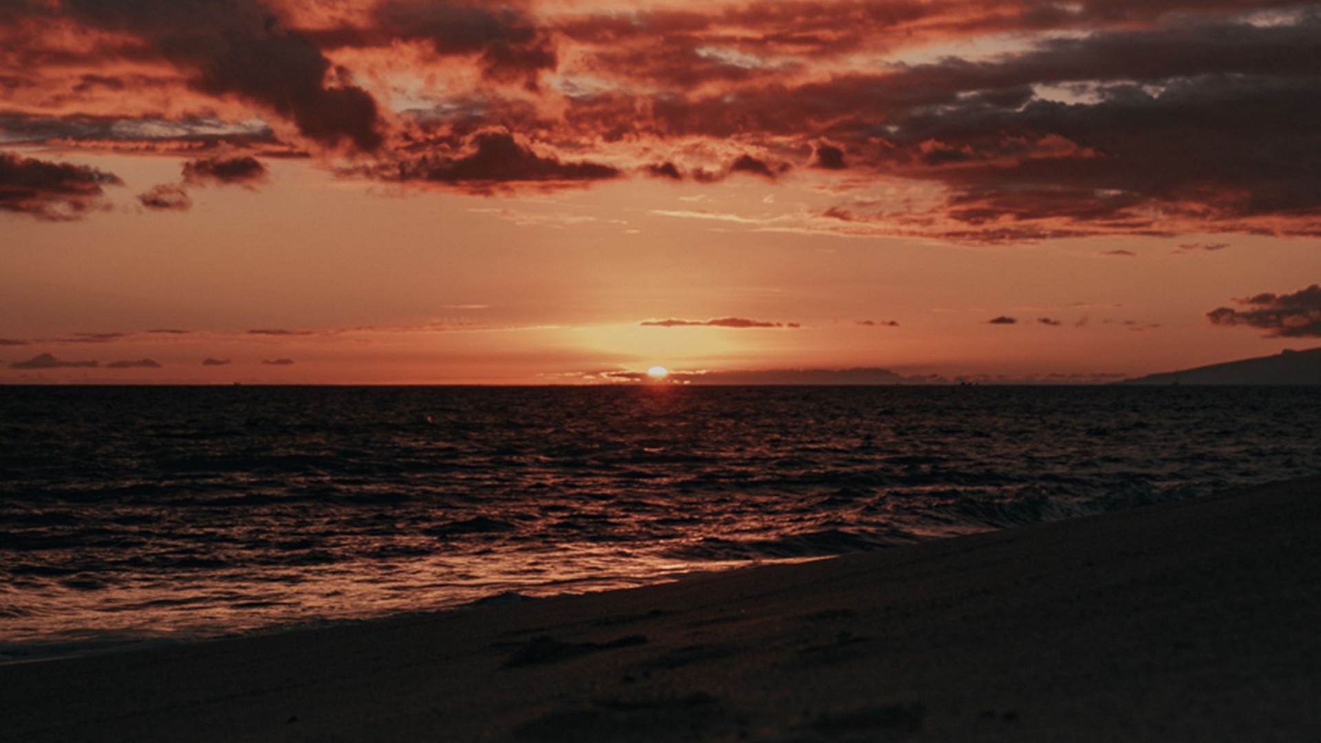 Sunset over the ocean HD Wallpaper