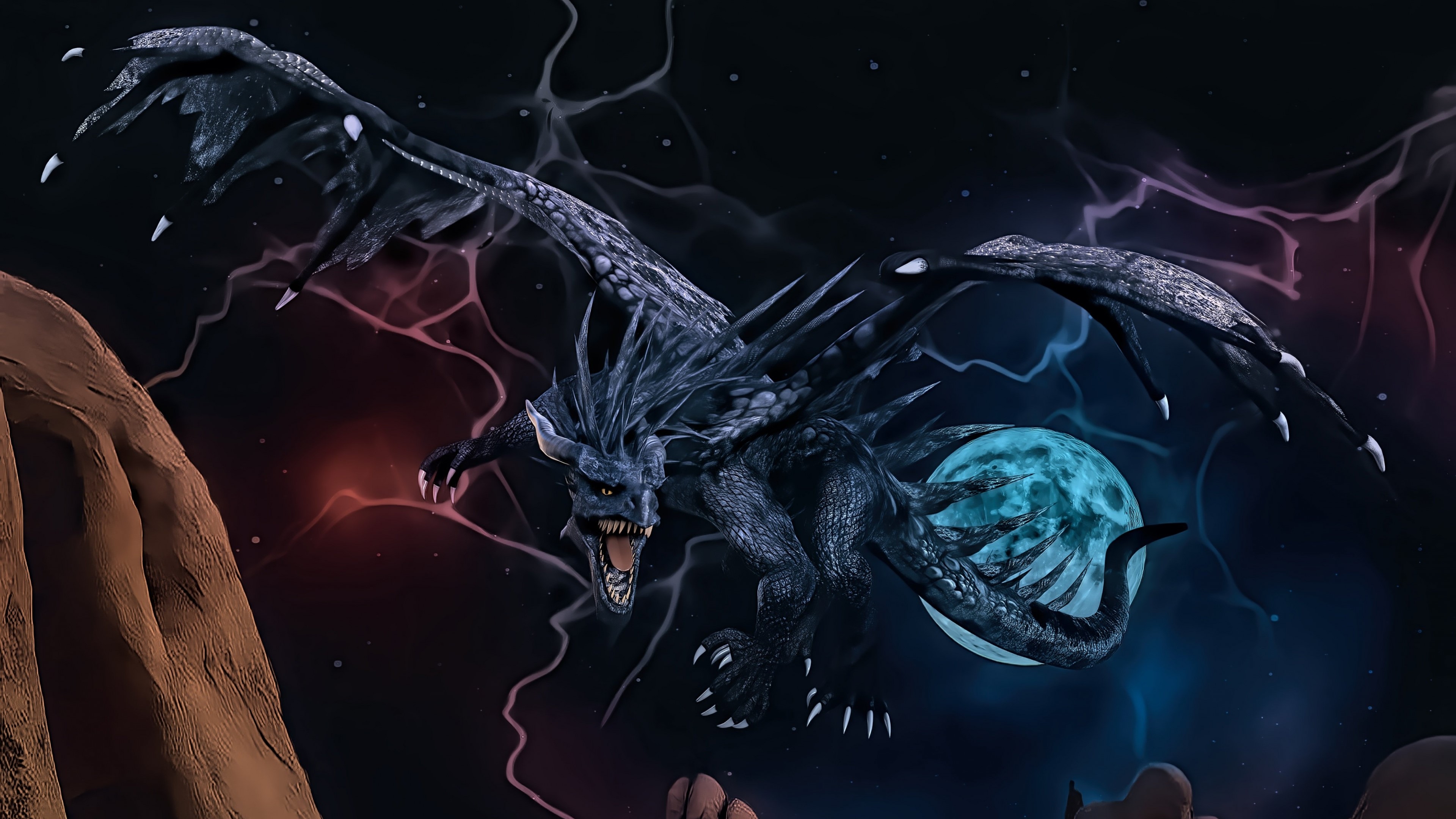4K Dragon in Space HD Wallpaper