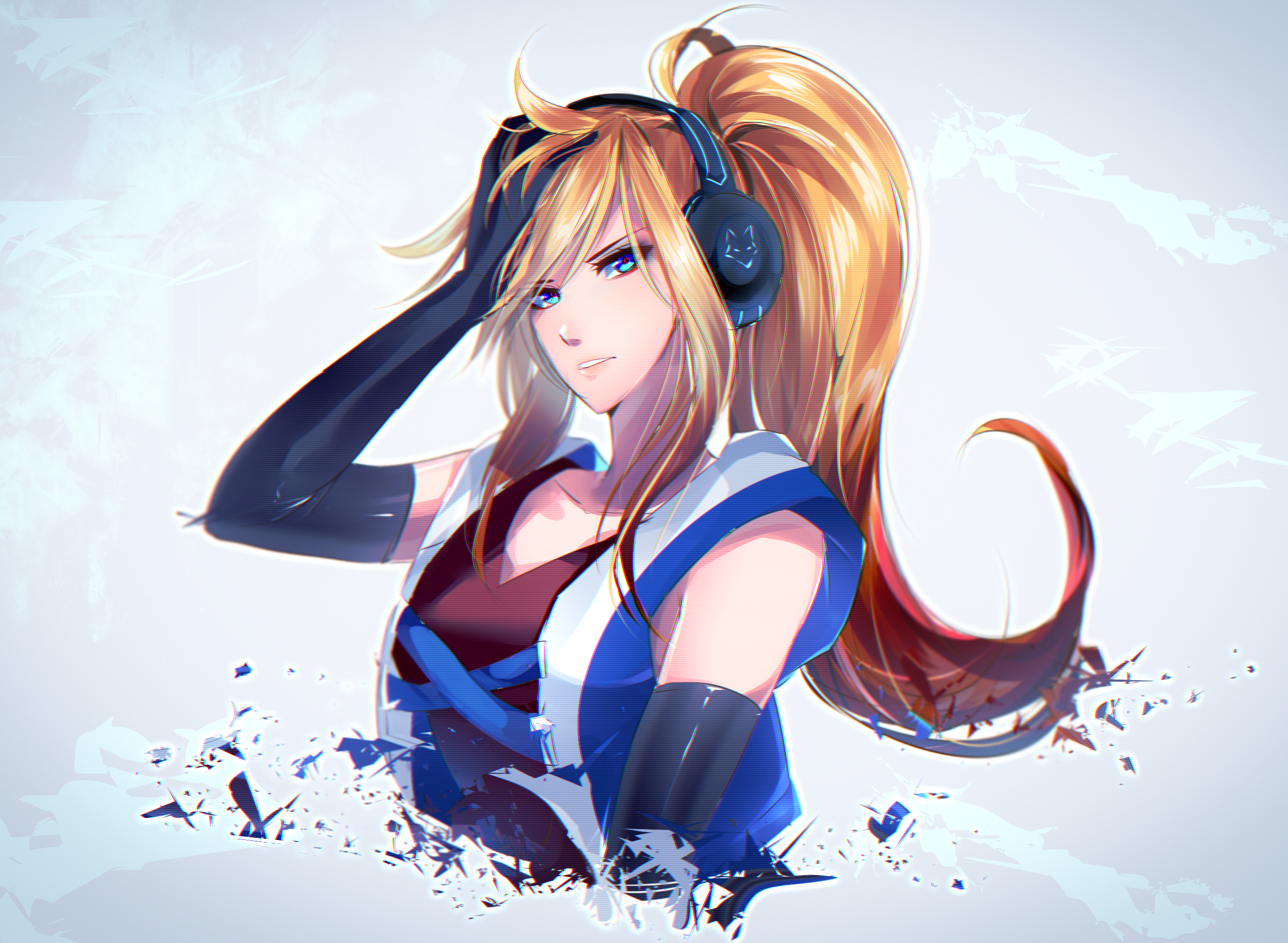 Anime girl DAINA from Vocaloid with headphones HD Wallpaper