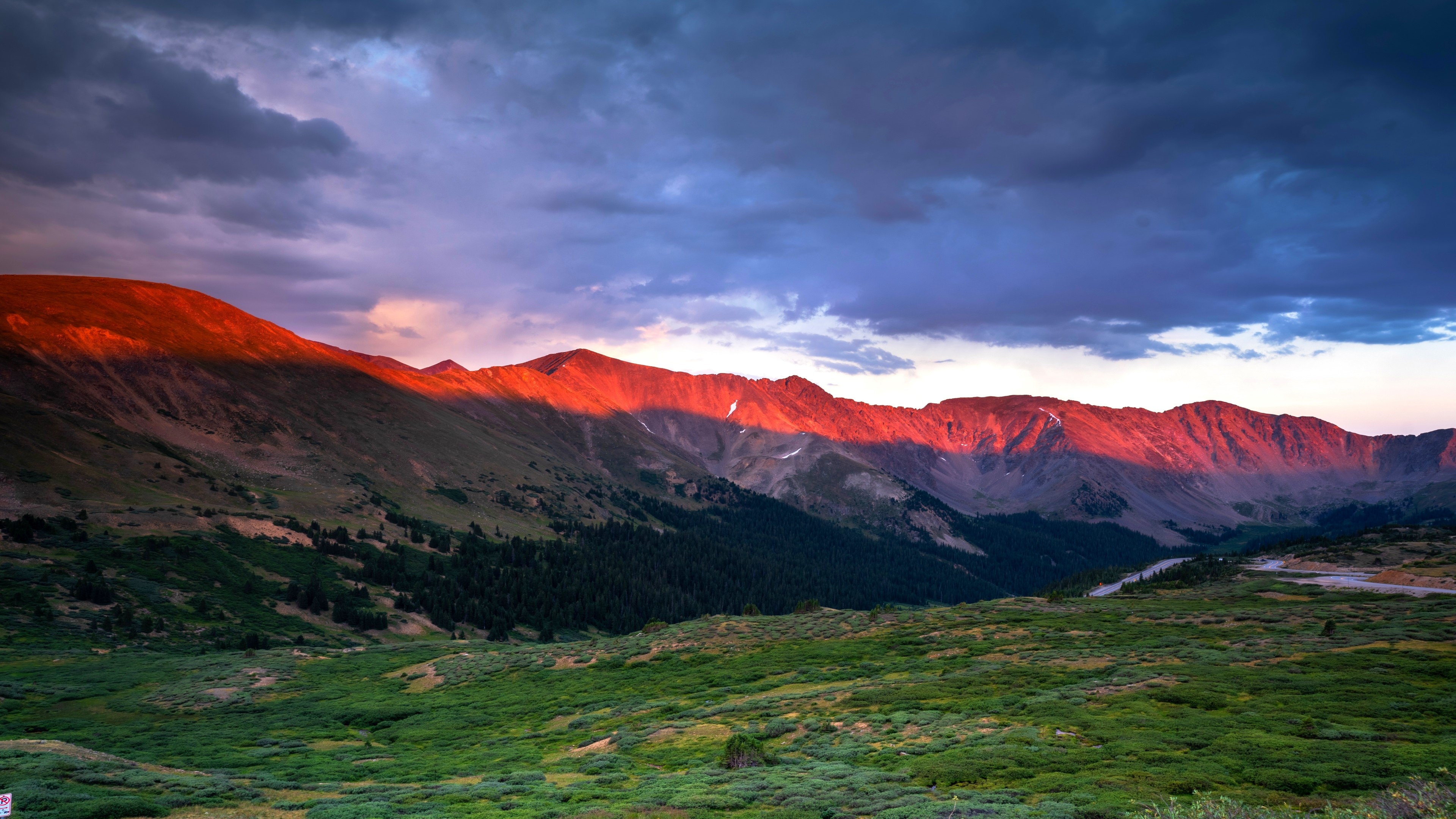 4K Nature Mountain Sunset HD Wallpaper