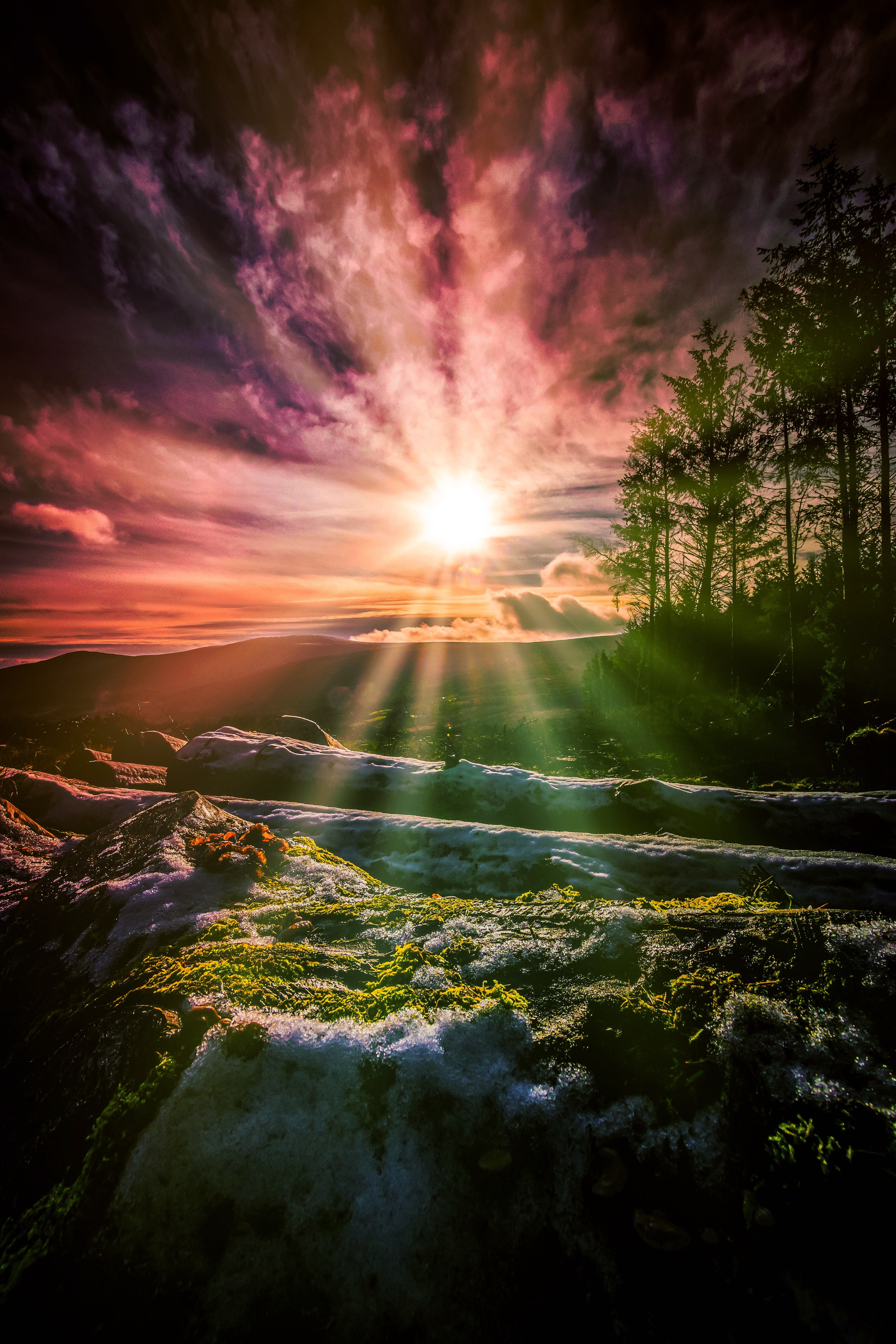Sunrise over Wicklow Mountains, Ireland HD Wallpaper