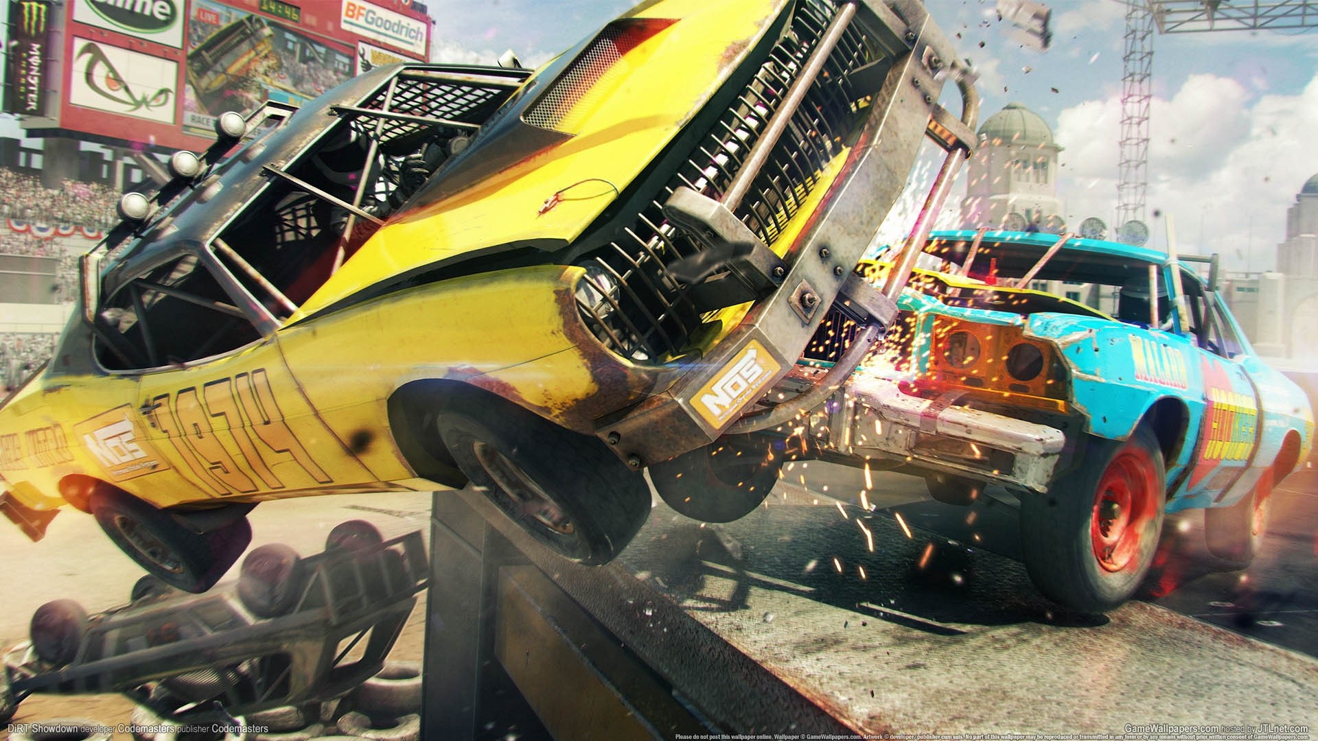 DiRT: Showdown Demolition Derby Cars Crashing HD Wallpaper