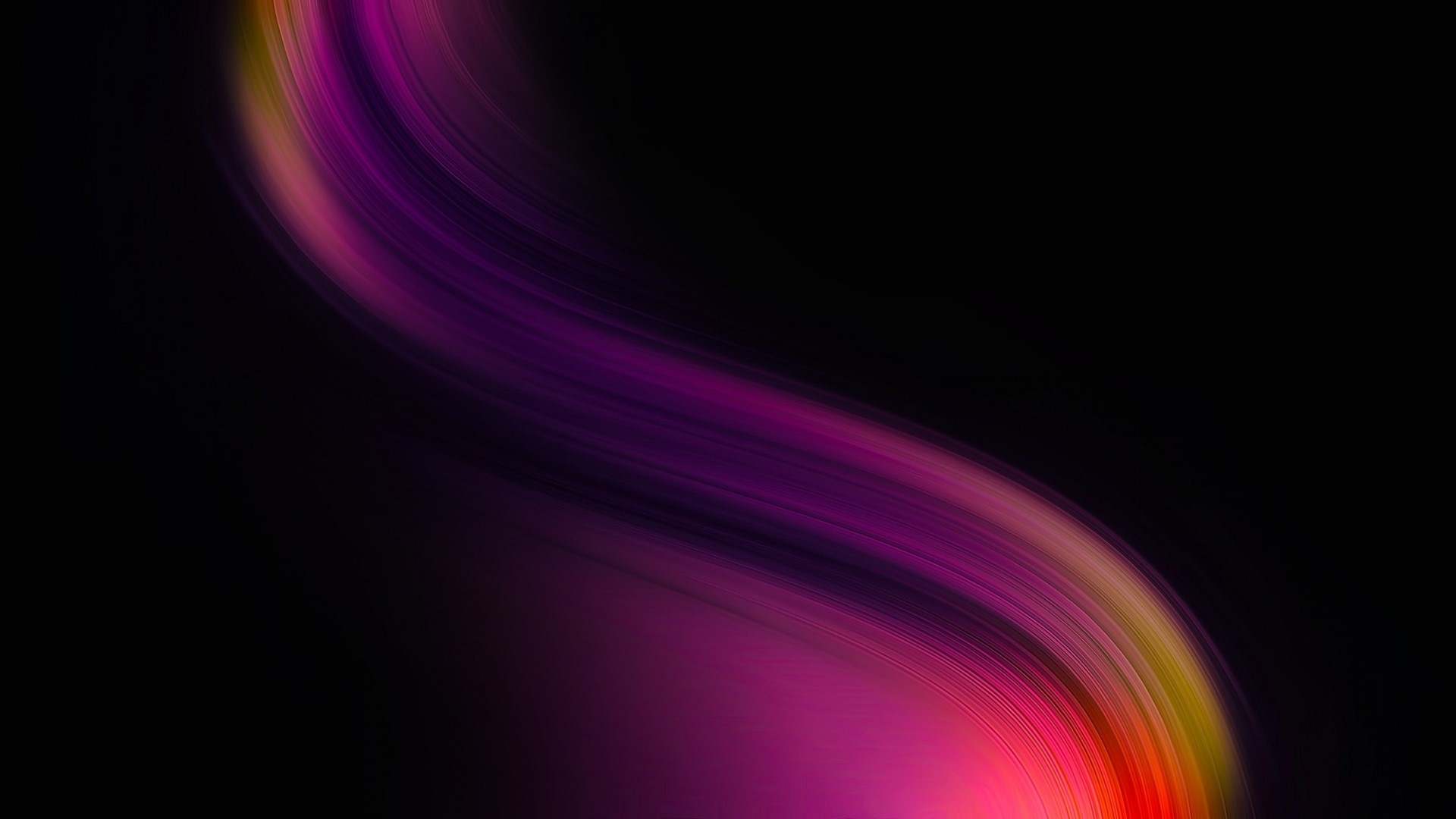 Abstract colorful waves on black background HD Wallpaper