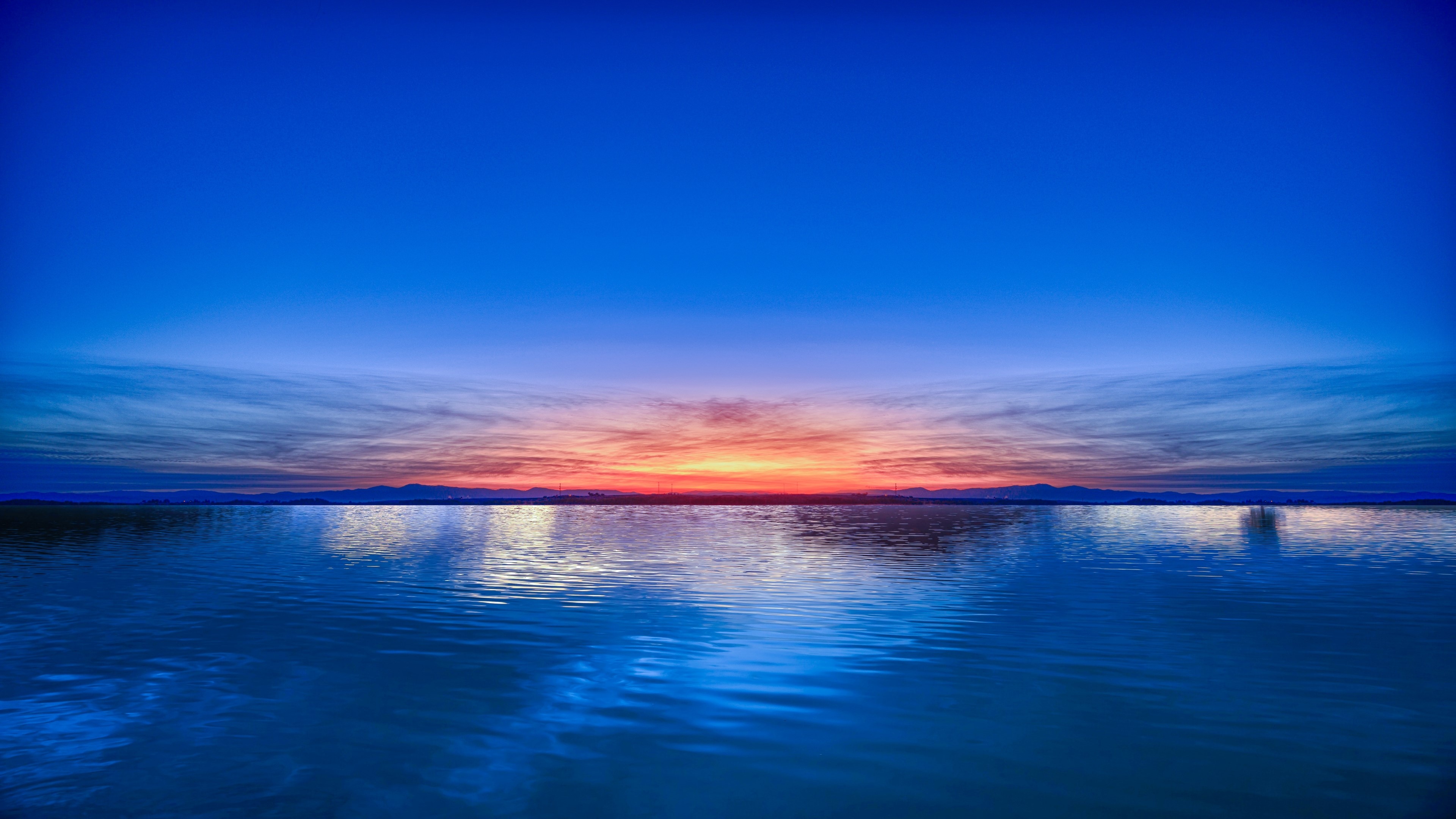 4K Sunset Over Water HD Wallpaper