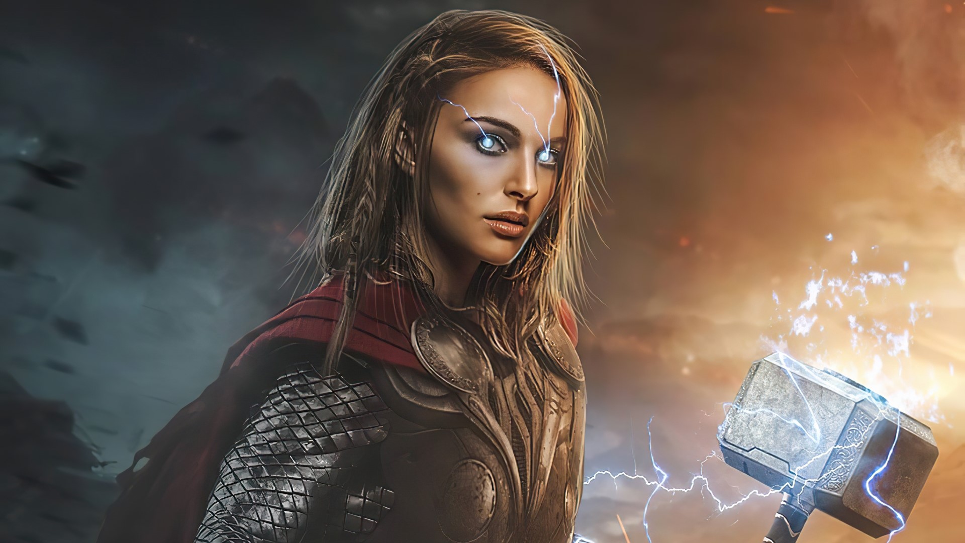 Jane Foster as Mighty Thor from Thor: Love and Thunder HD Wallpaper