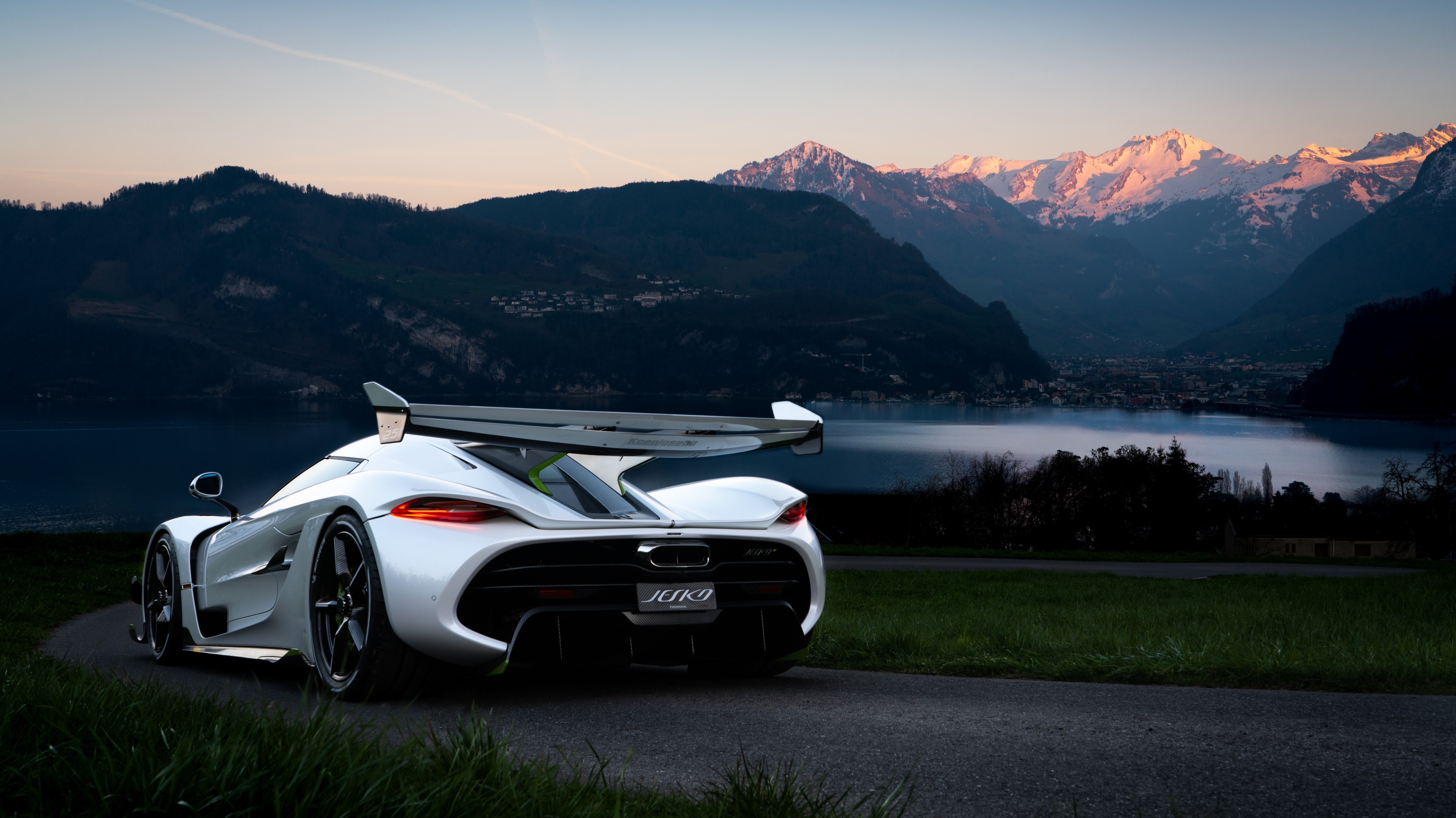4K Koenigsegg Jesko Hypercar by a Lake HD Wallpaper