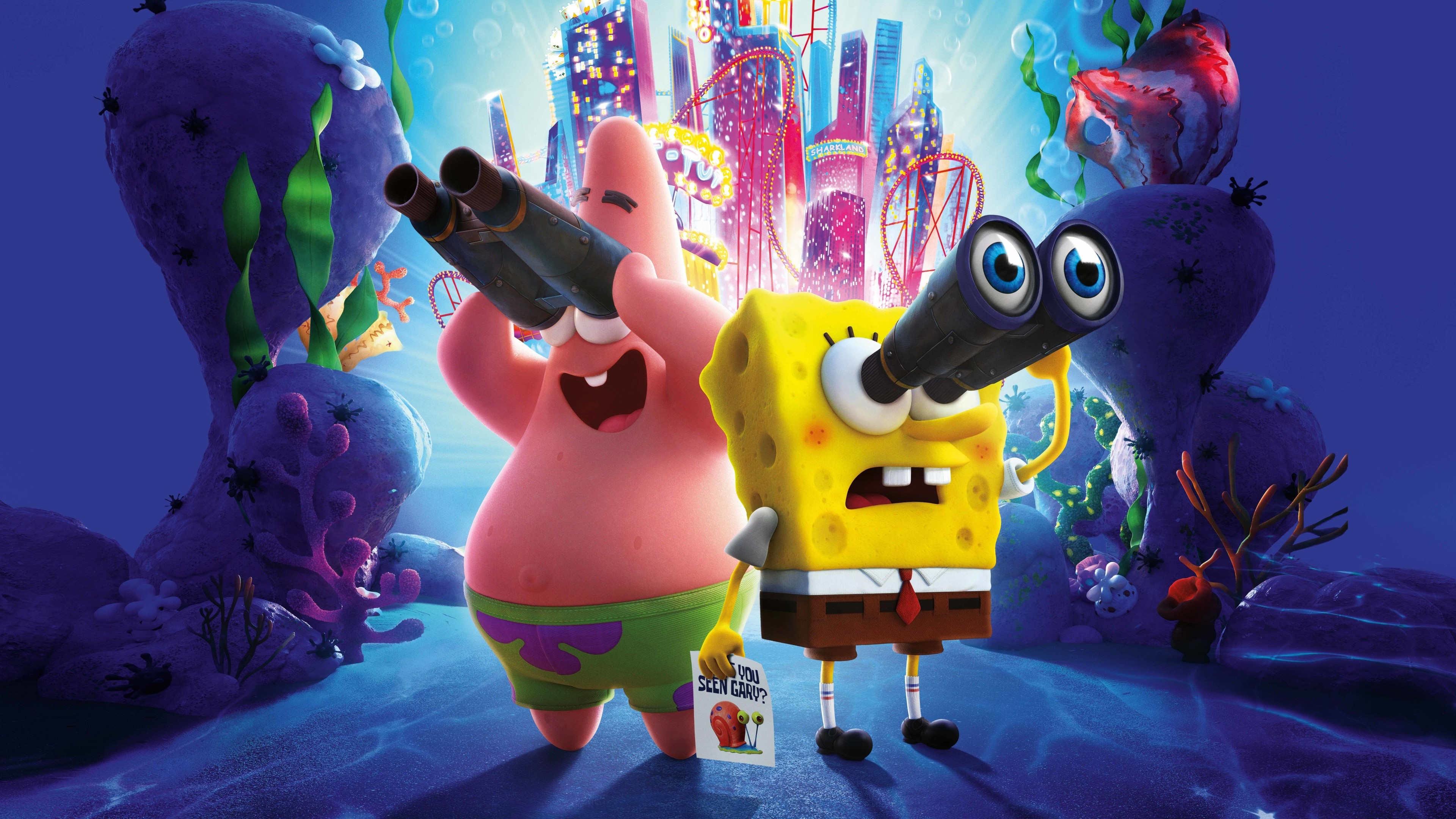 SpongeBob SquarePants and Patrick Star with Binoculars HD Wallpaper