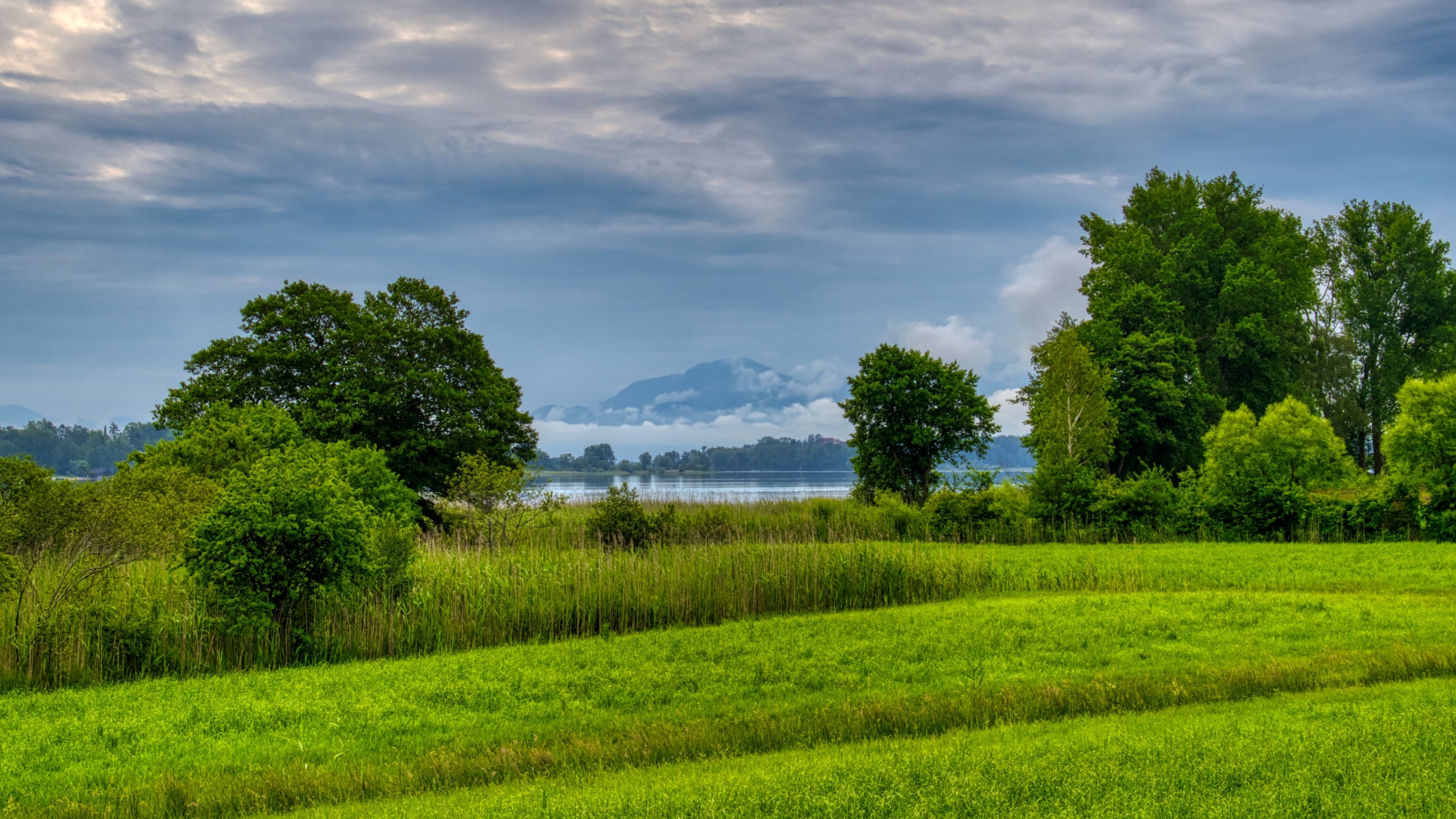 4K Nature Landscape with Lake and Mountains HD Wallpaper