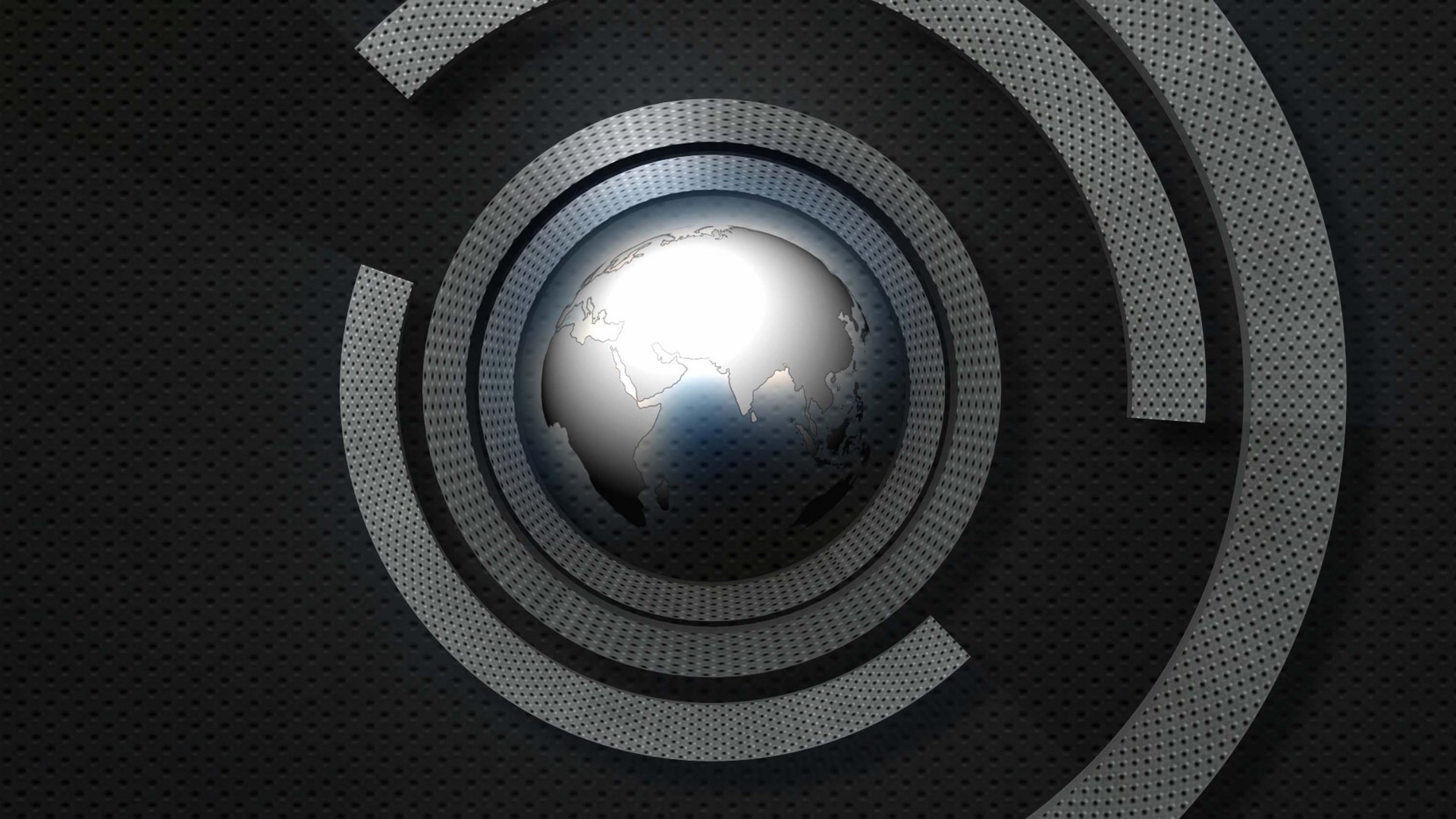 Abstract Globe with Concentric Rings HD Wallpaper