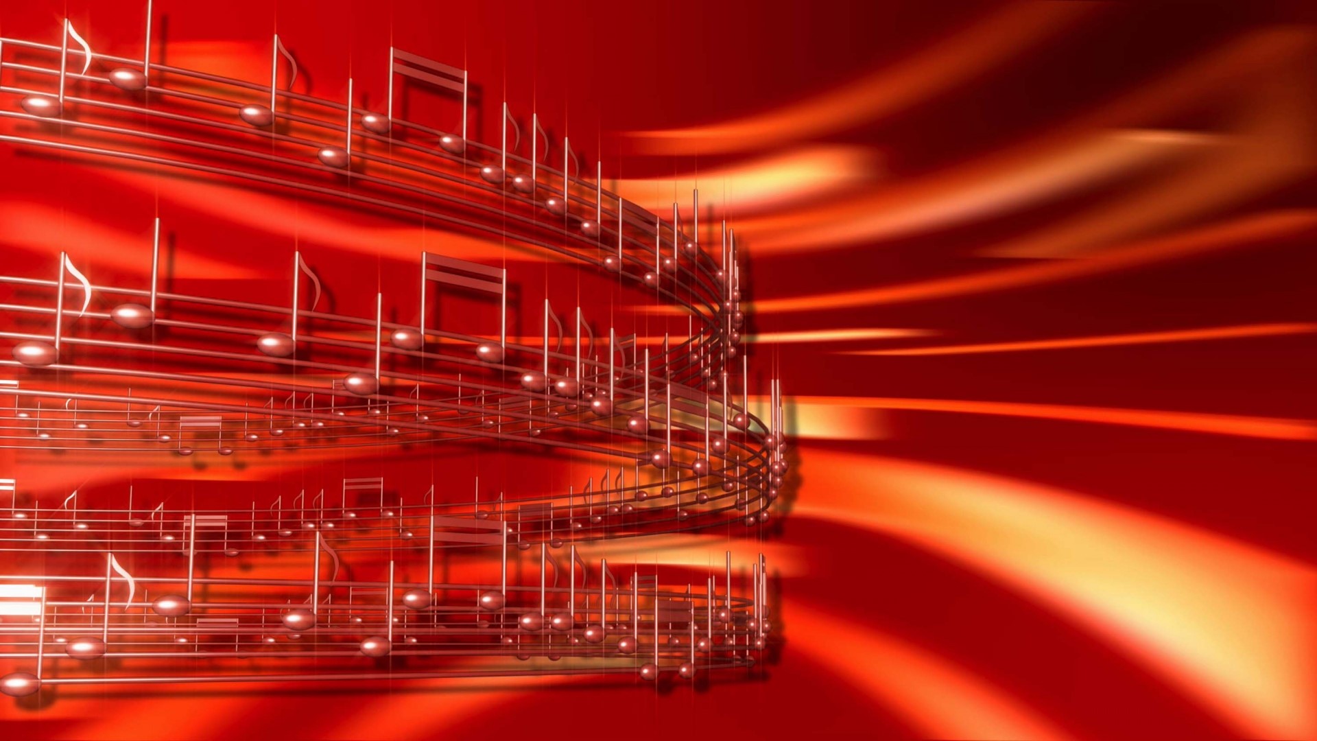 Abstract Red Music Notes HD Wallpaper
